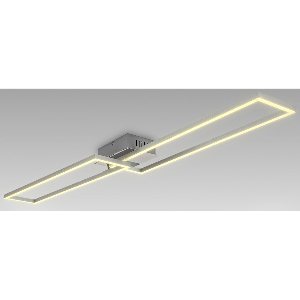 B.K.Licht LED Deckenleuchte,  in gebürsteter Alu-Optik, LED-Platine 40 Watt, 4.000lm (2x LED-Modul mit je 2000lm), 3.000K 