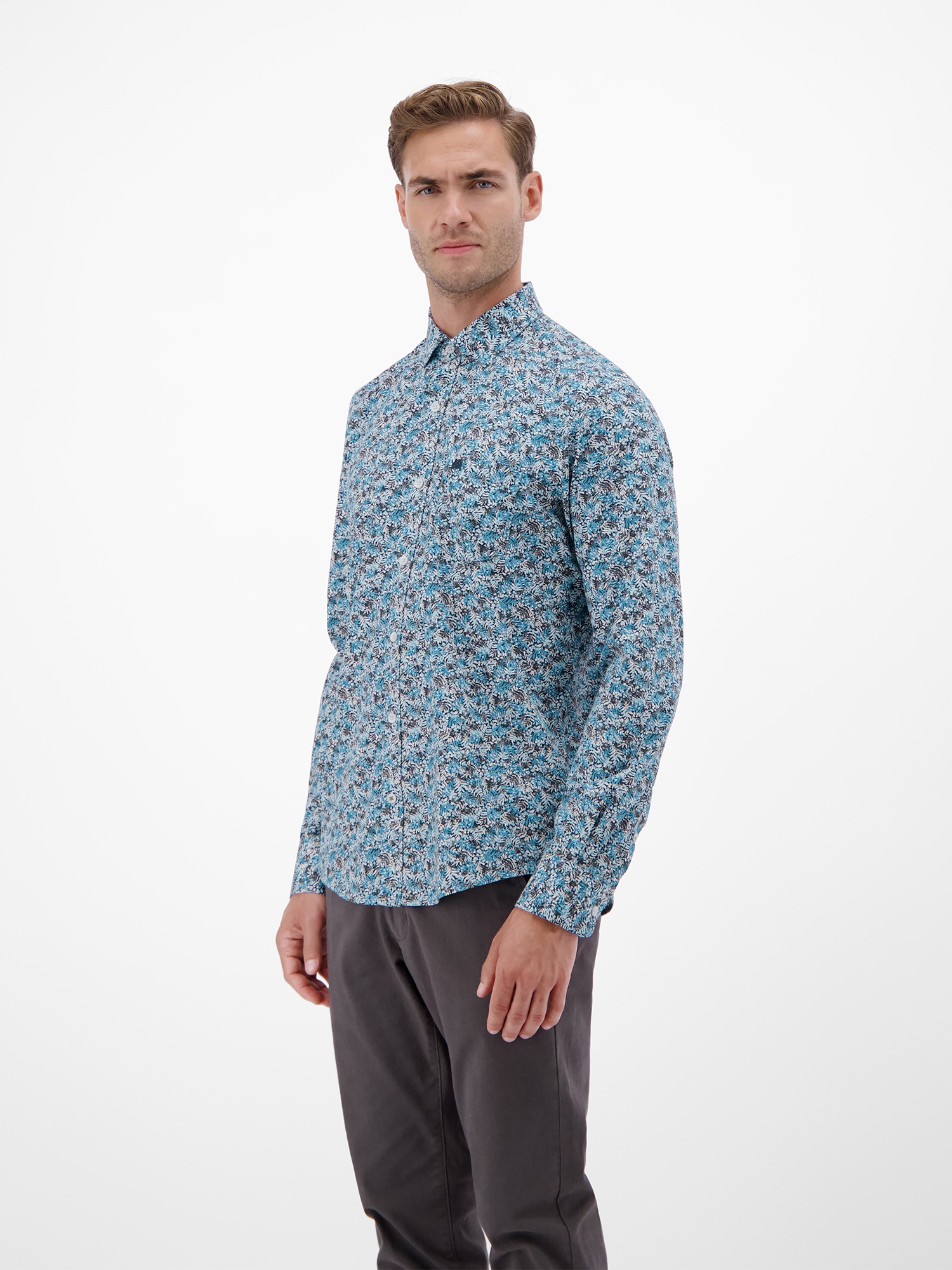 Thumbnail - LERROS Langarmhemd "LERROS Poplin-Herrenhemd, modisch gestyled"