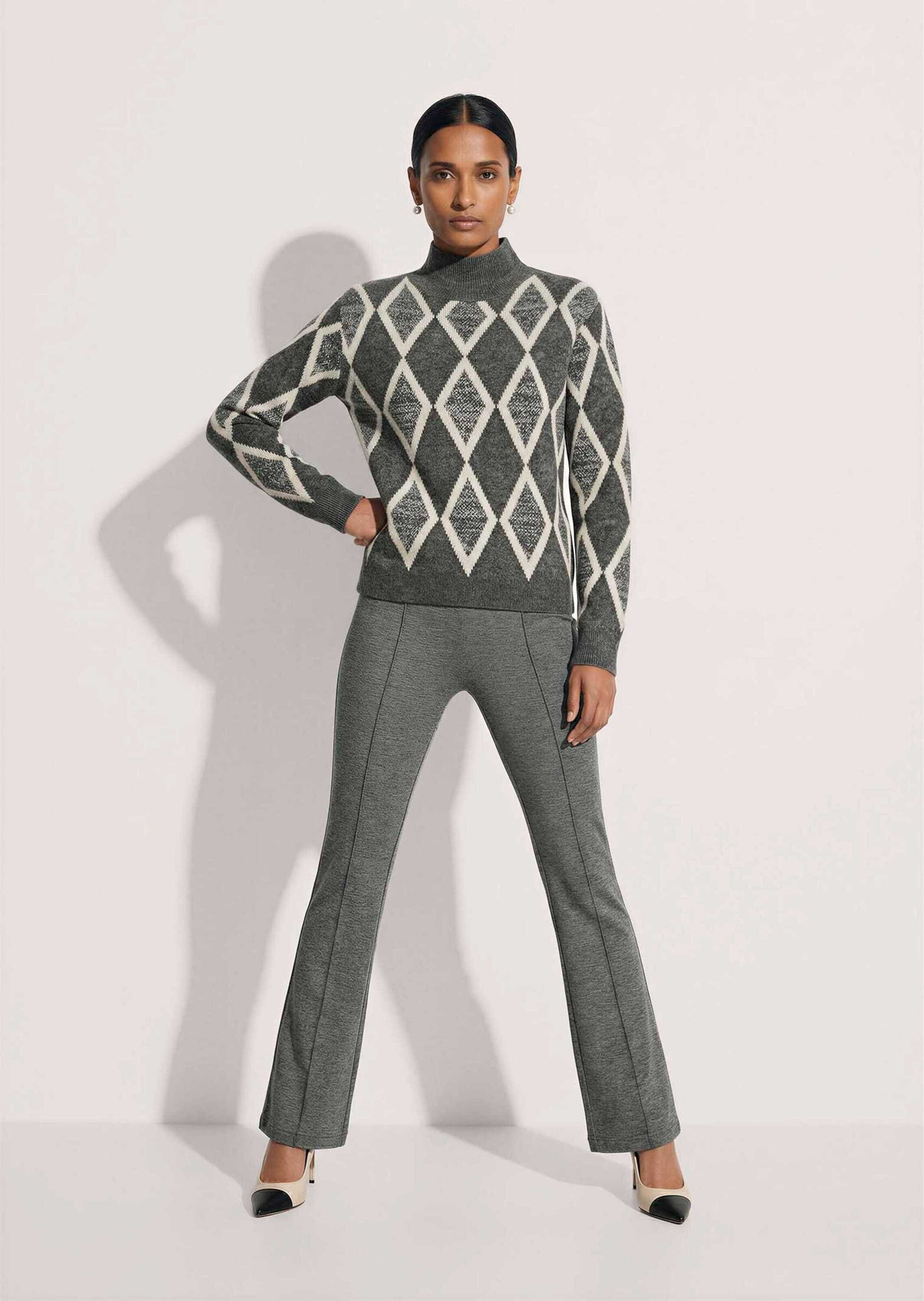 MADELEINE Longpullover »Pullover Rauten-Pullover mit Glanzgarn«