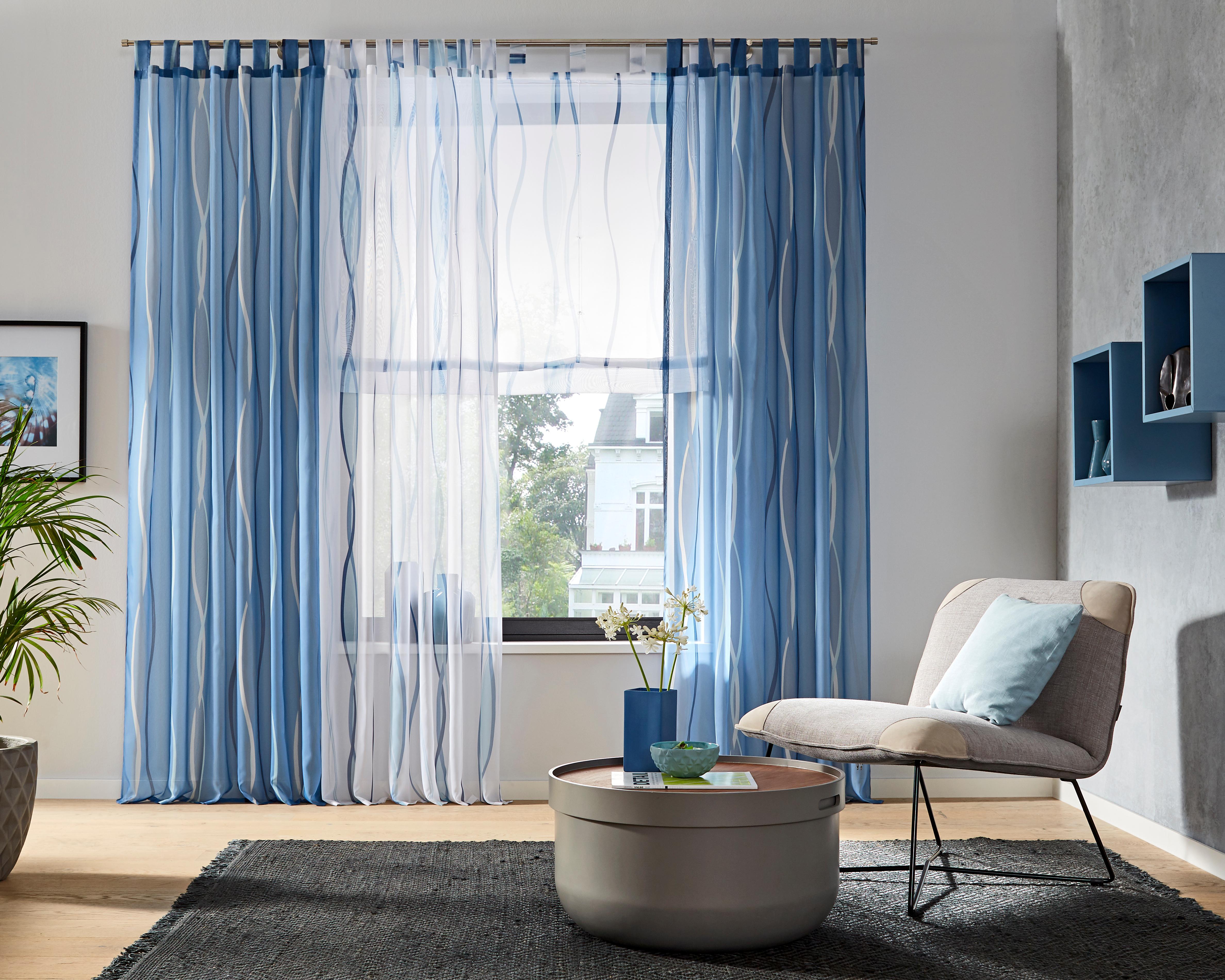 OTTO home Gardine "Dimona" Schlaufen 2 Stk. tlg. 2er-Set, Voile, Polyester, Wellen