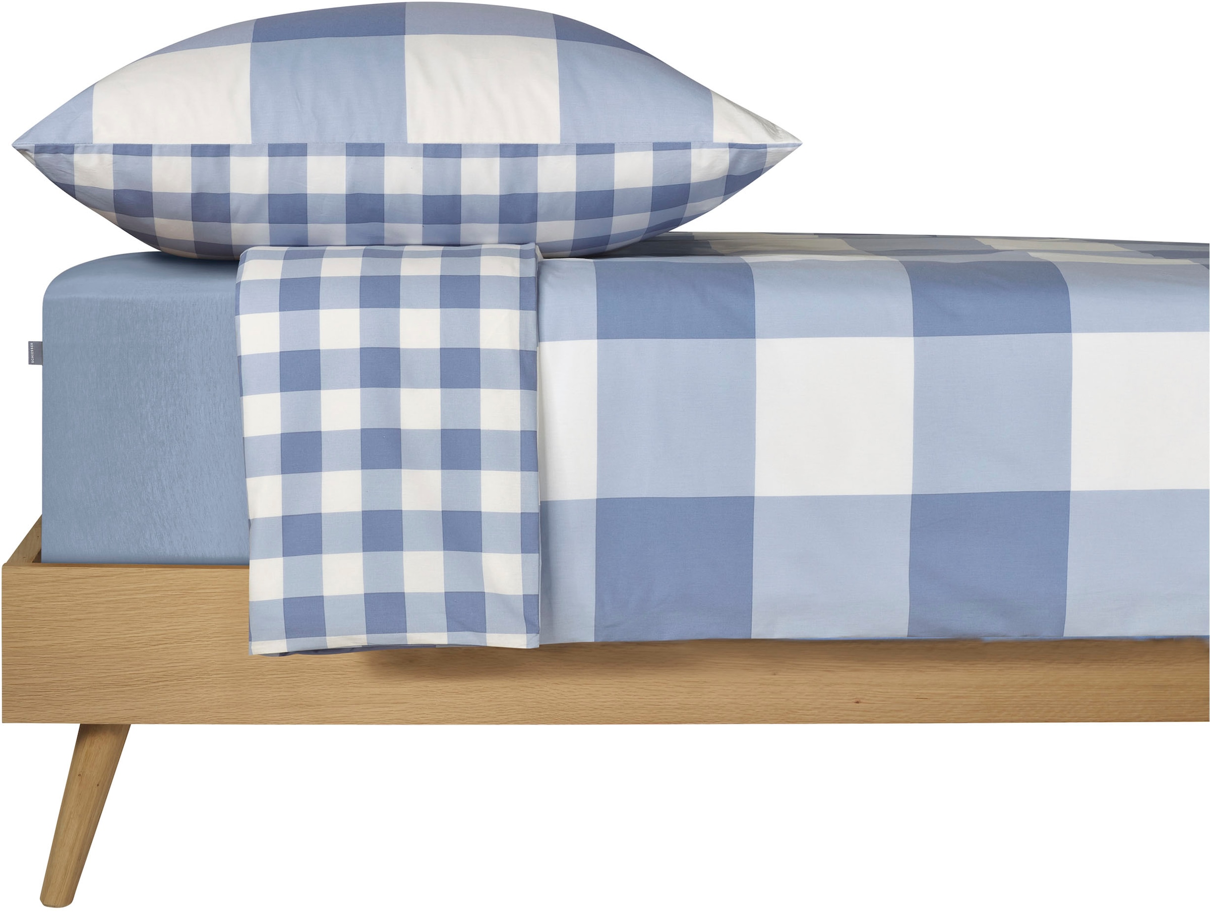Schiesser Wendebettwäsche »Melvin aus weicher Baumwolle mit Karos«, Made in Green