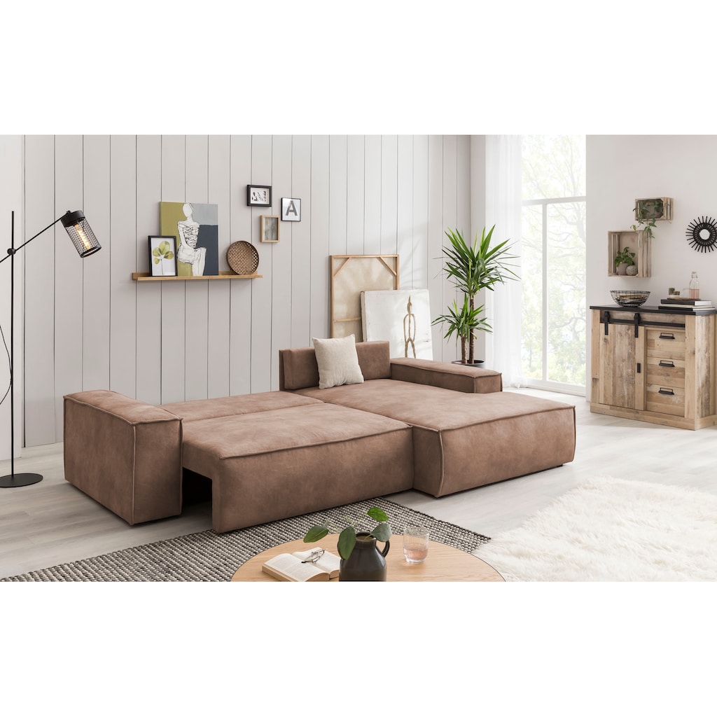 Ecksofa SHERWOOD Schlafsofa, mit Bettkasten, Cord-Bezug