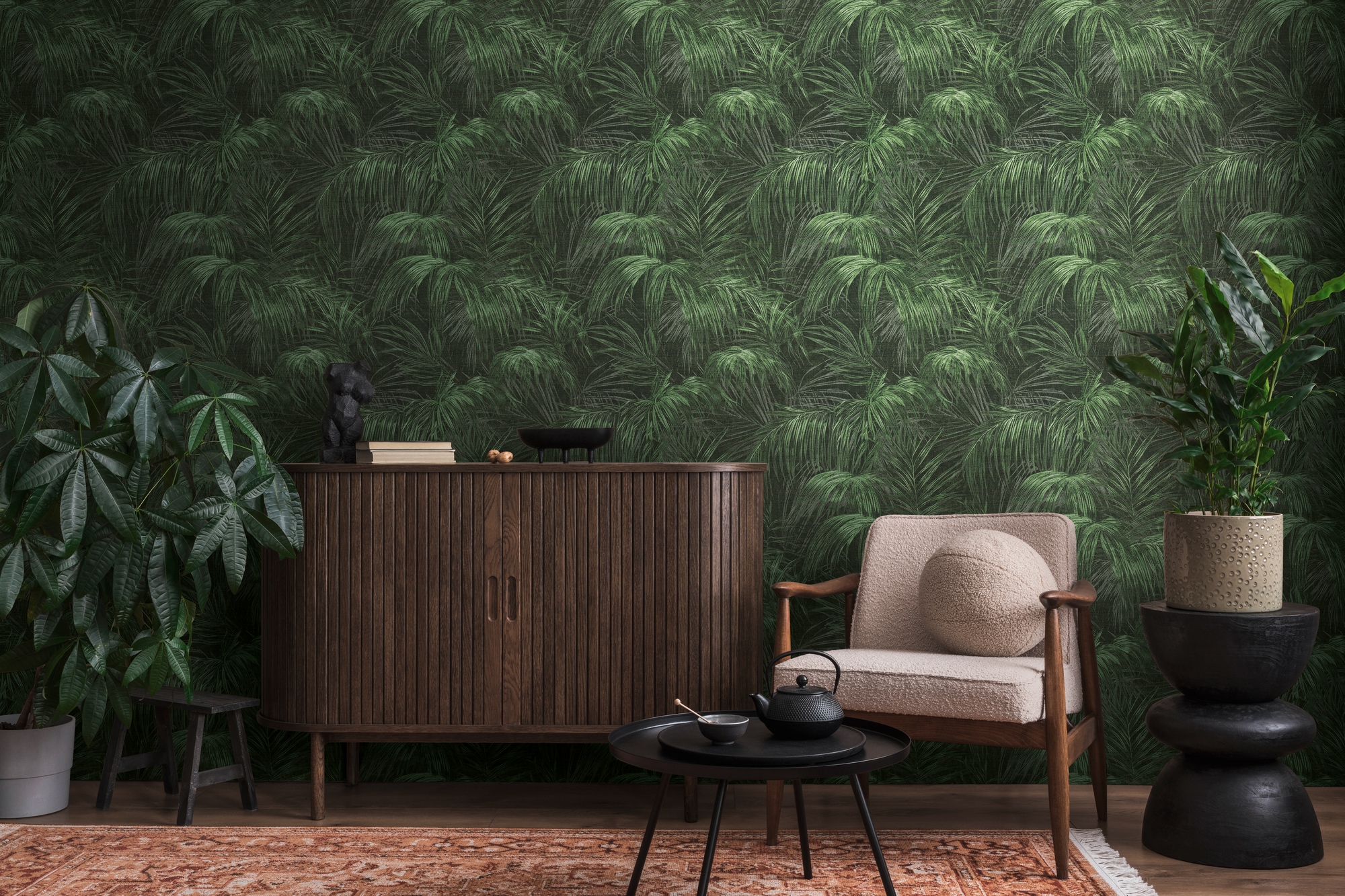 living walls "Michalsky 6 florale Tapete Mustertapete Blätter Blattmuster" matt strukturiert Vliestapete Blatt-Motiv für Schlafzimmer Küche Wohnzimmer Floral Flur