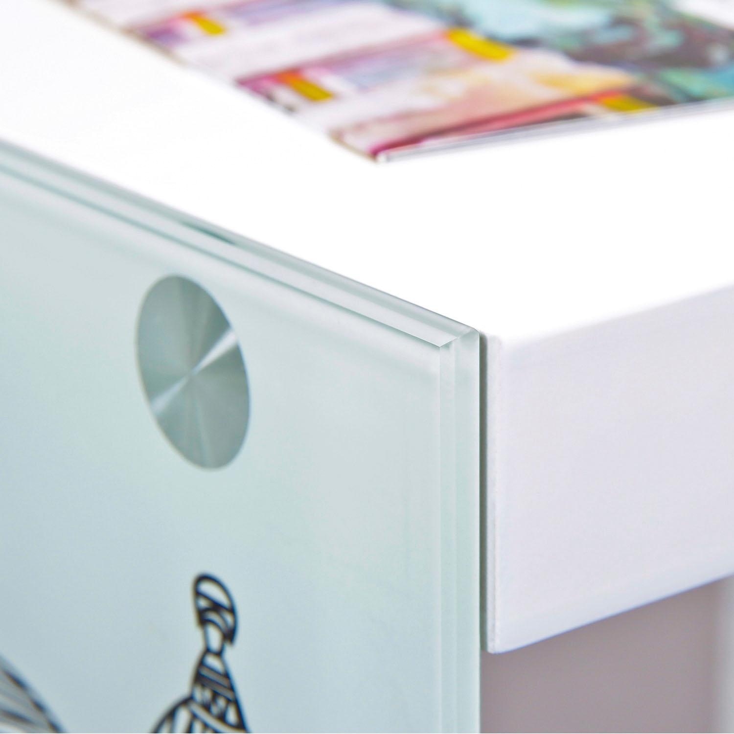 INOSIGN Beistelltisch »Cube«, mit gestalteten Glasseiten