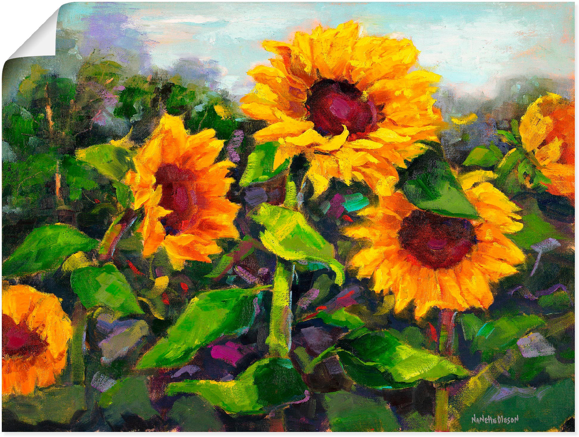 Artland Wandbild "Das Erwachen der Sonnenblumen IV", Blumen, (1 St.), als L günstig online kaufen