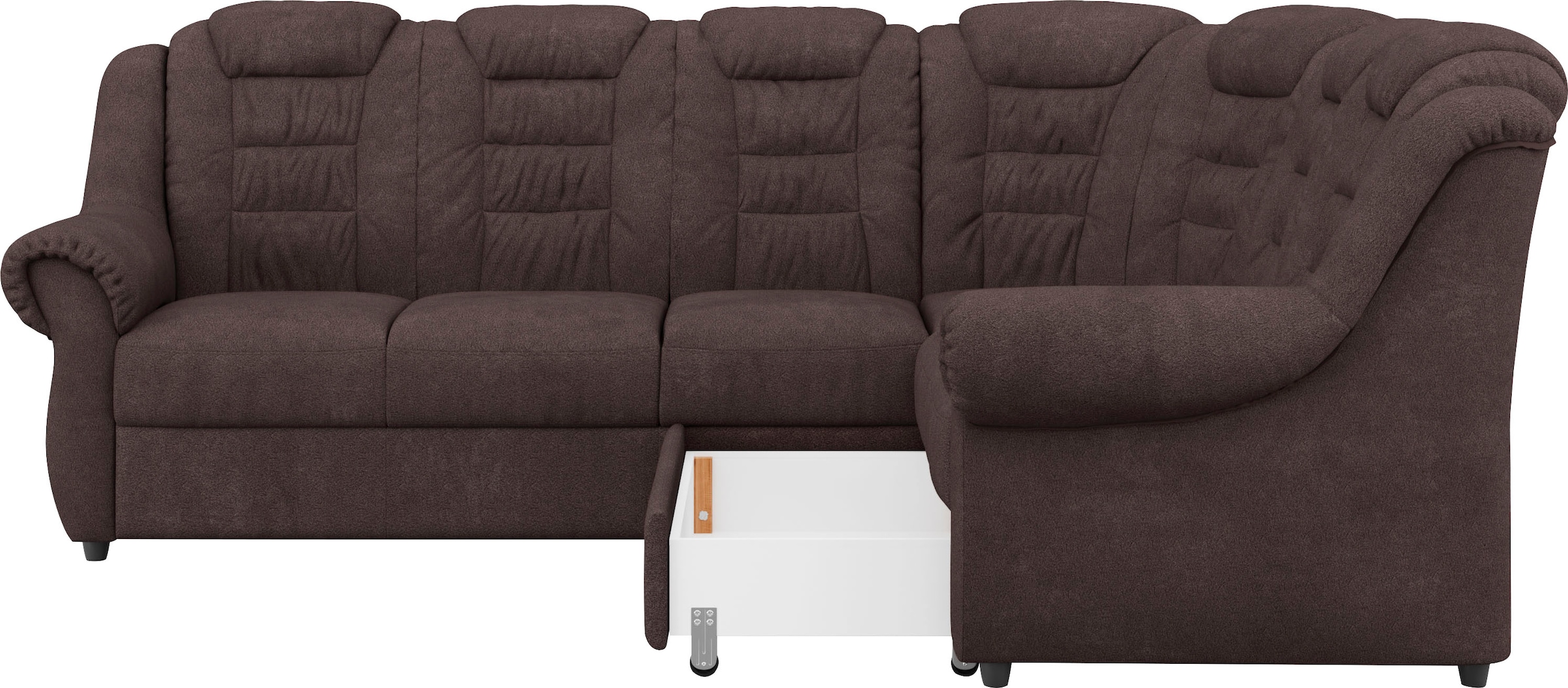Home affaire Ecksofa »Boston L-Form«, mit hoher Rückenlehne, optional mit Bettfunktion und Stauraum