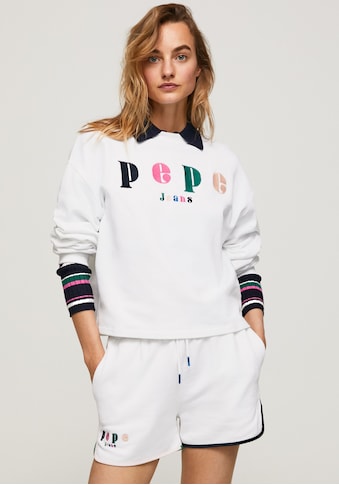 Pepe Jeans Sweater »PEG SWEAT«, in lässiger Passform mit buntem Markenlogo als Aufnhäher kaufen