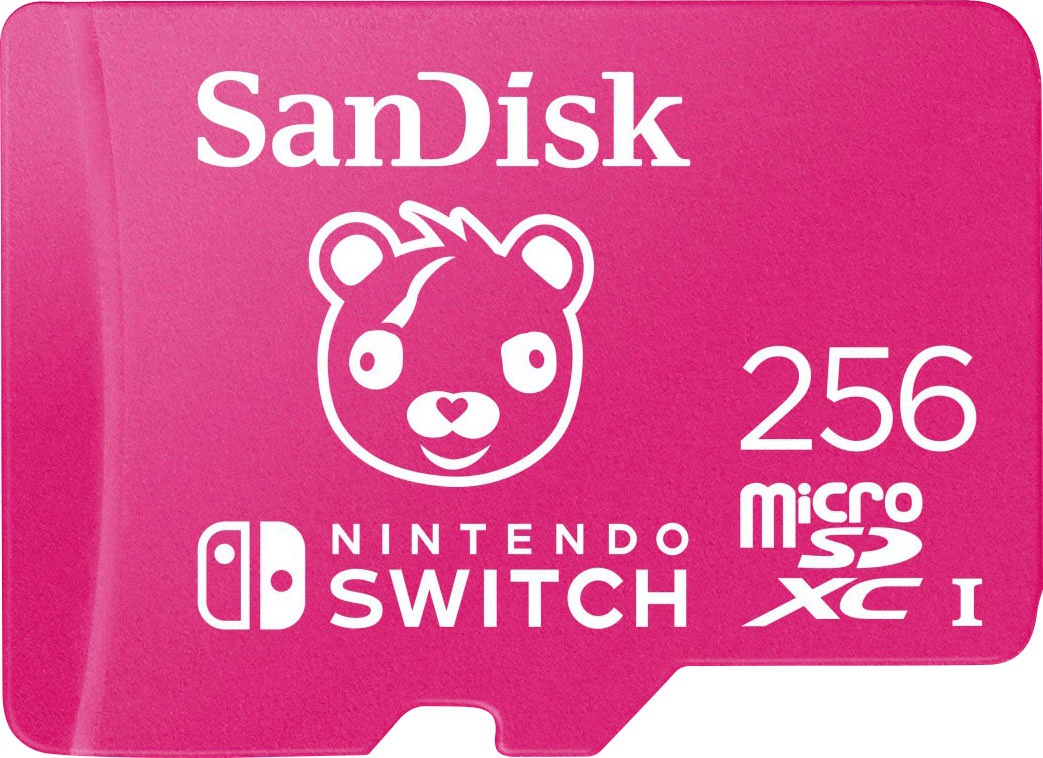 SANDISK Speicherkarte "microSDXC -Karte für Nintendo Switch Fortnite Edition", 256 GB, pink, Speicherkarten