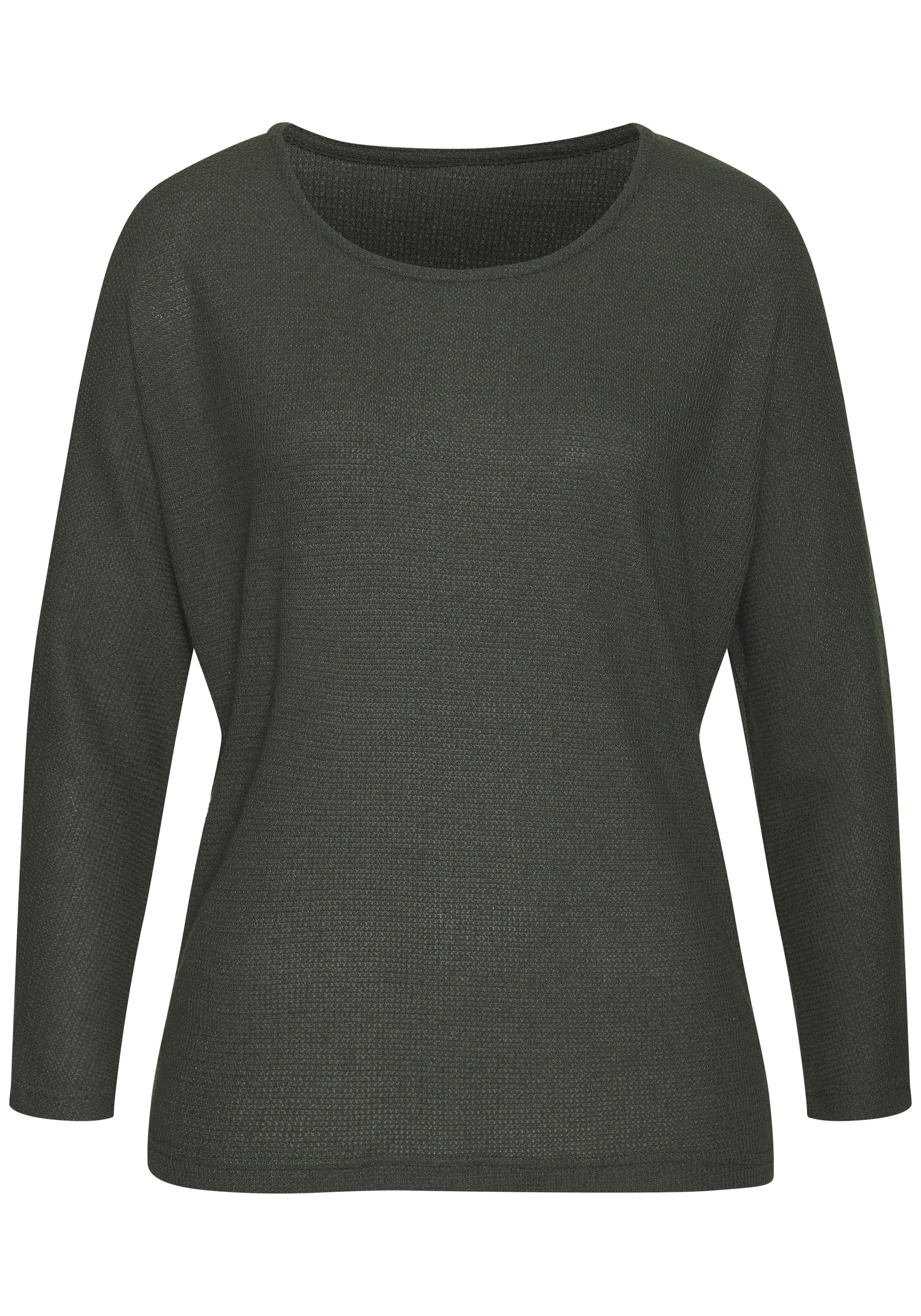 Vivance Langarmshirt "aus weichem Strukturstrick" aus bügelfreier Qualität günstig online kaufen