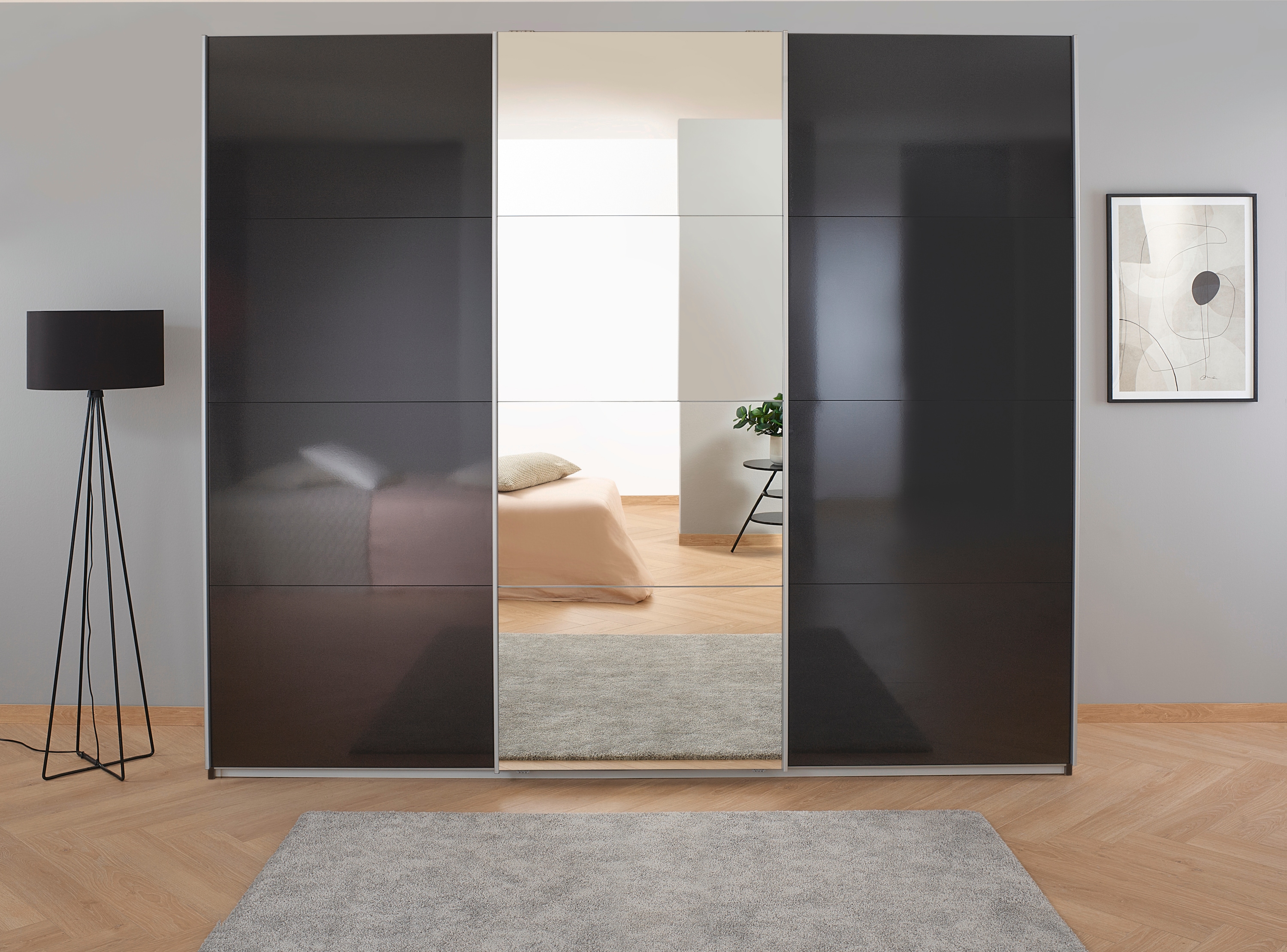 OTTO home Kleiderschrank "Mehrzweckschrank Aktenschrank Möbel Mietswohnung Schlafzimmer KOLUNA" 3 Ausstattungen BASIC/CLASSIC/PREMIUM (inkl. SOFT-CLOSE-FUNKTION), Breiten 203/271/315/360cm Höhen 210/229 Hochglanzfront MADE IN GERMANY