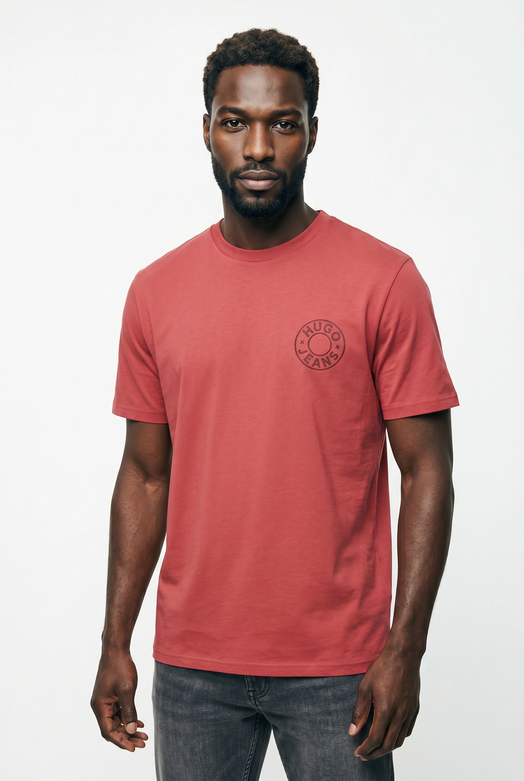 HUGO T-Shirt "Nemodo" Rundhalsausschnitt, reine Baumwolle, Brustdruck