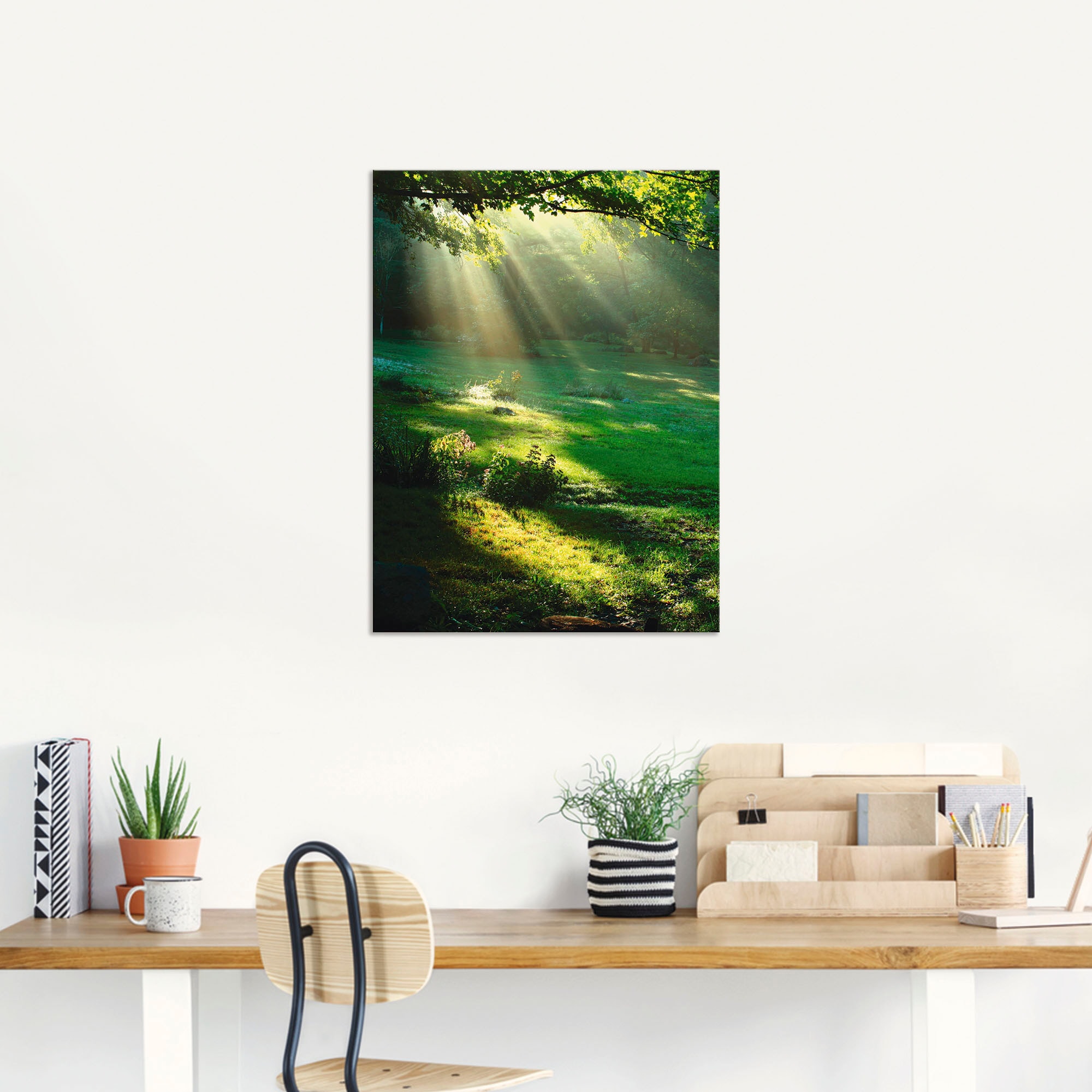 Artland Wandbild »Lichtkegel«, Wald, (1 St.), als Alubild, Outdoorbild, Leinwandbild, Poster, Wandaufkleber