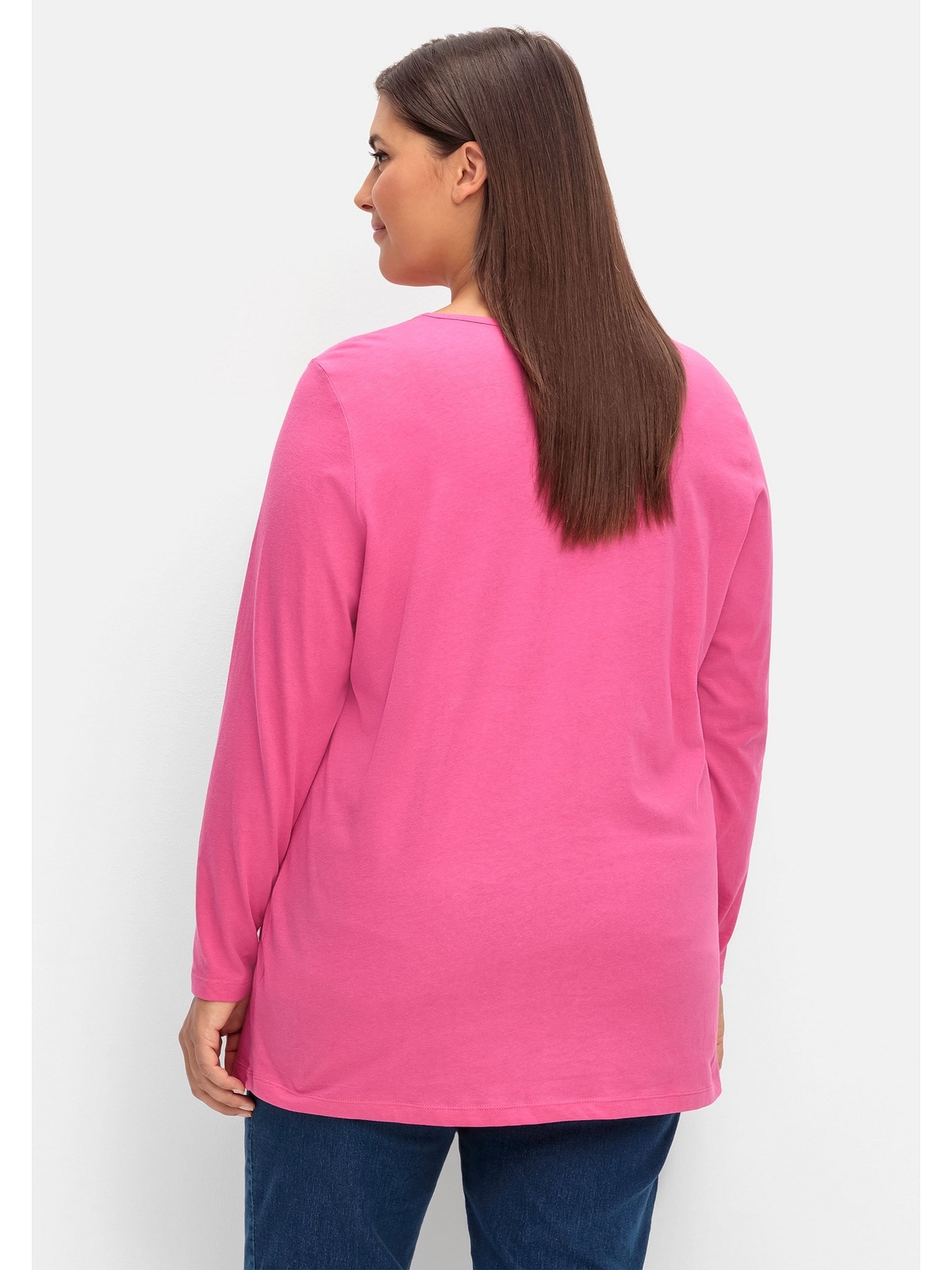 »Große online Sheego kaufen Longshirt mit Größen«, Taschen BAUR aufgesetzten |