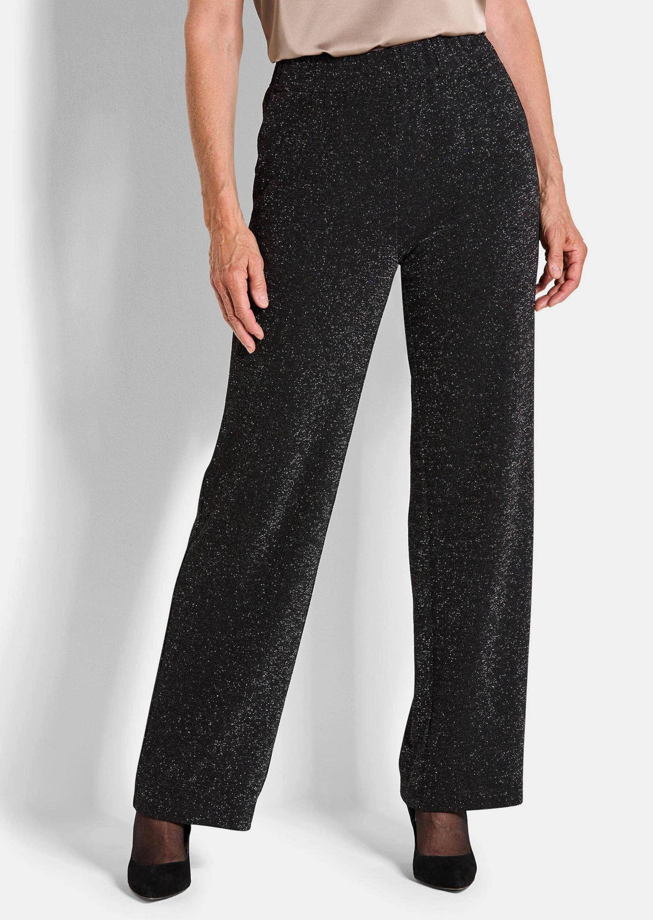 GOLDNER Schlupfhose »Kurzgröße Weite Hose VERA aus glänzendem Jersey«