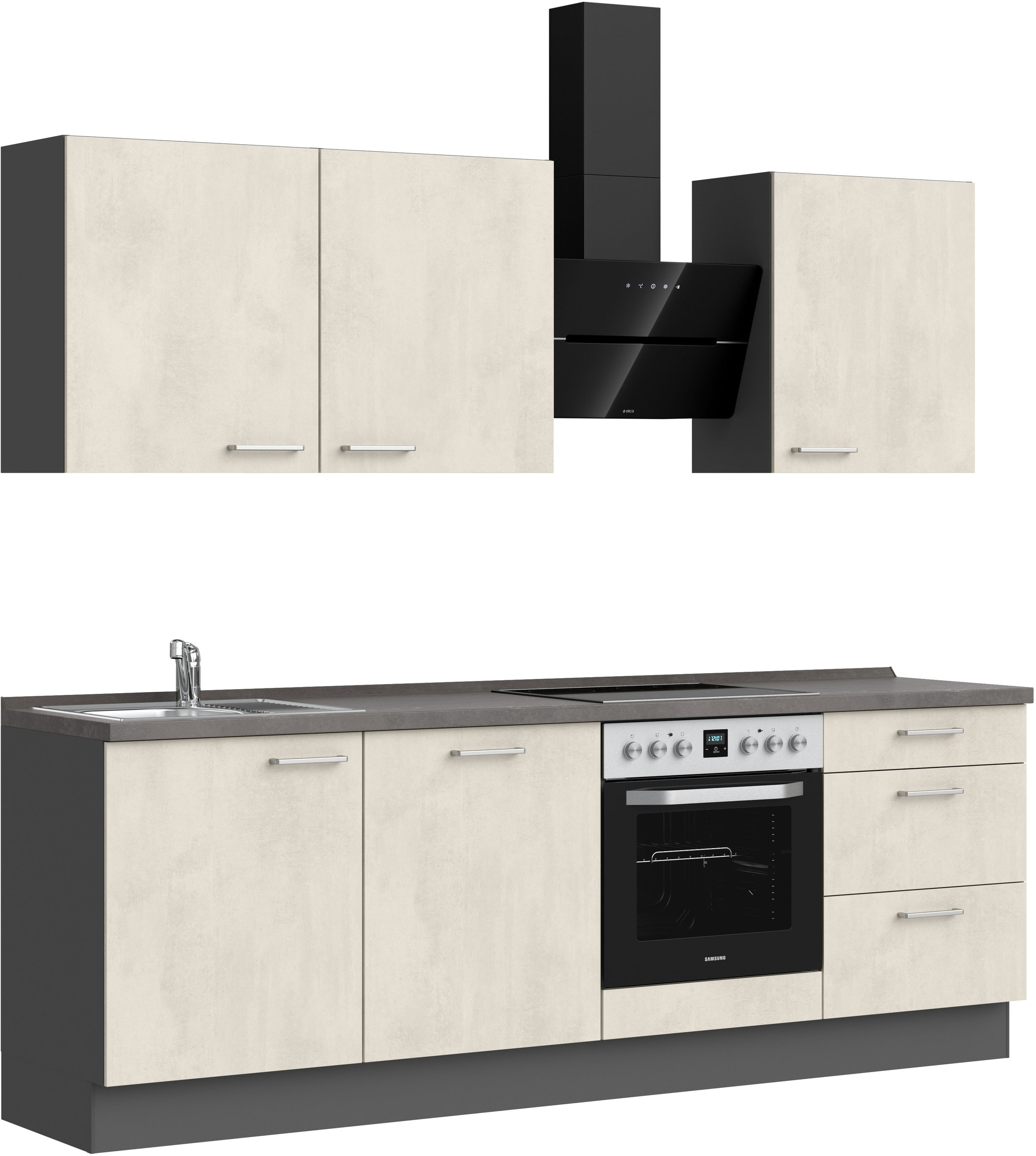 nobilia® Küchenzeile »"Riva II"«, vormontiert, Ausrichtung wählbar, Breite 240 cm, wahlw. mit E-Geräten