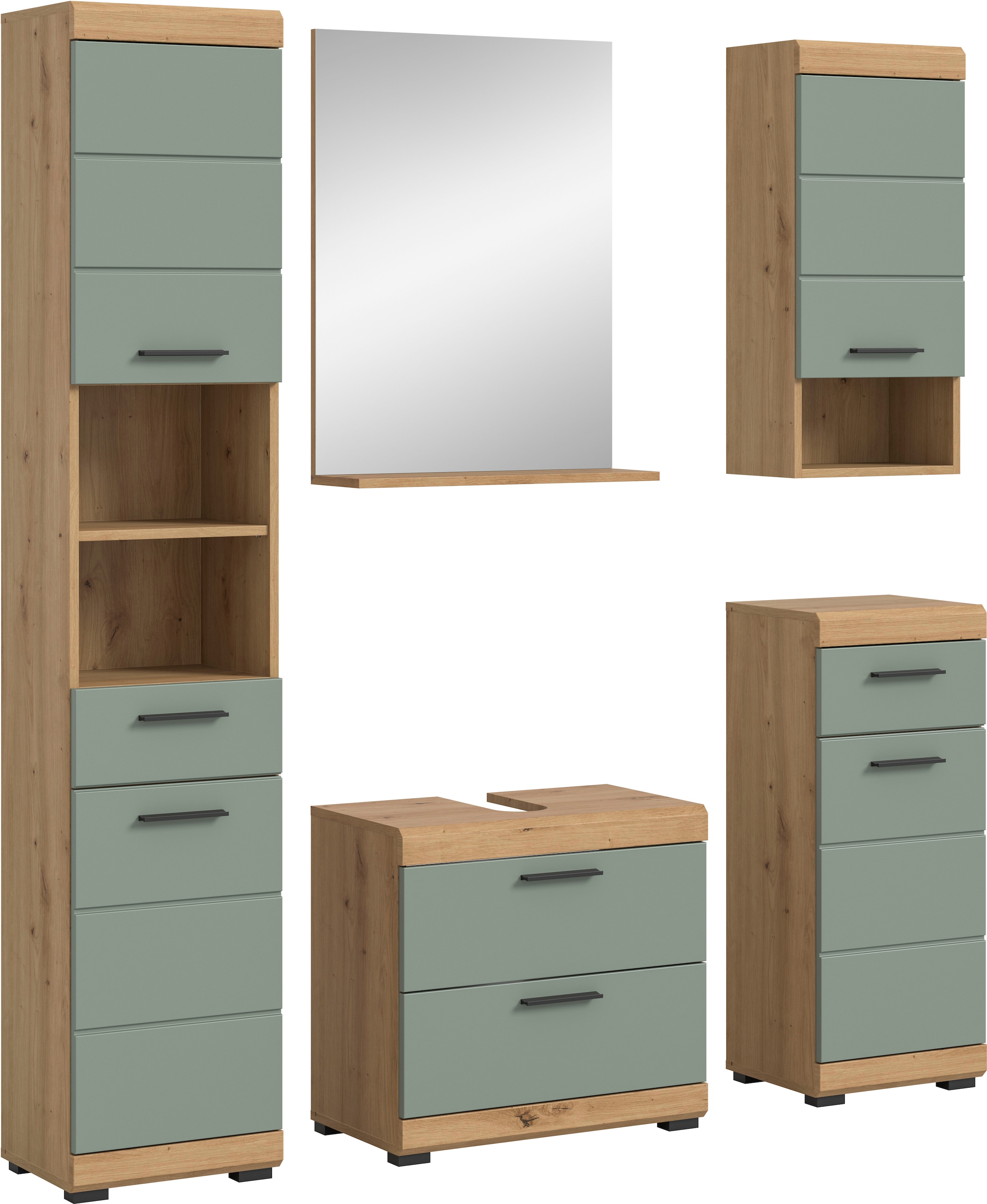 welltime Badmöbel-Set "Siena, 5 teilig, bestehend aus:" Set, TOPSELLER, 5 Stk. tlg.