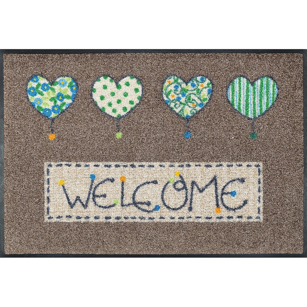 wash+dry by Kleen-Tex Fußmatte »Welcome Hearts«, rechteckig