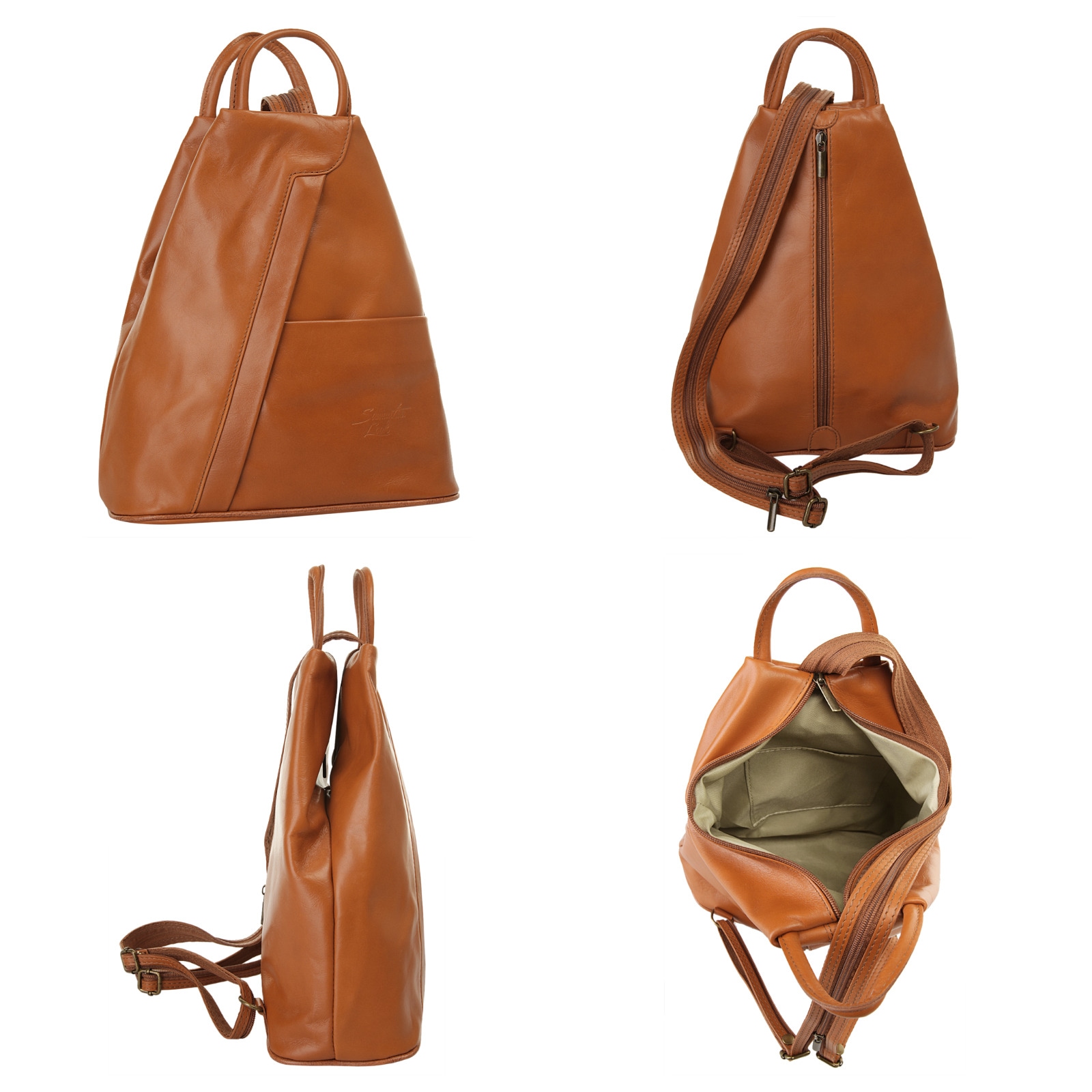 Samantha Look Cityrucksack, echt Leder, Made in Italy