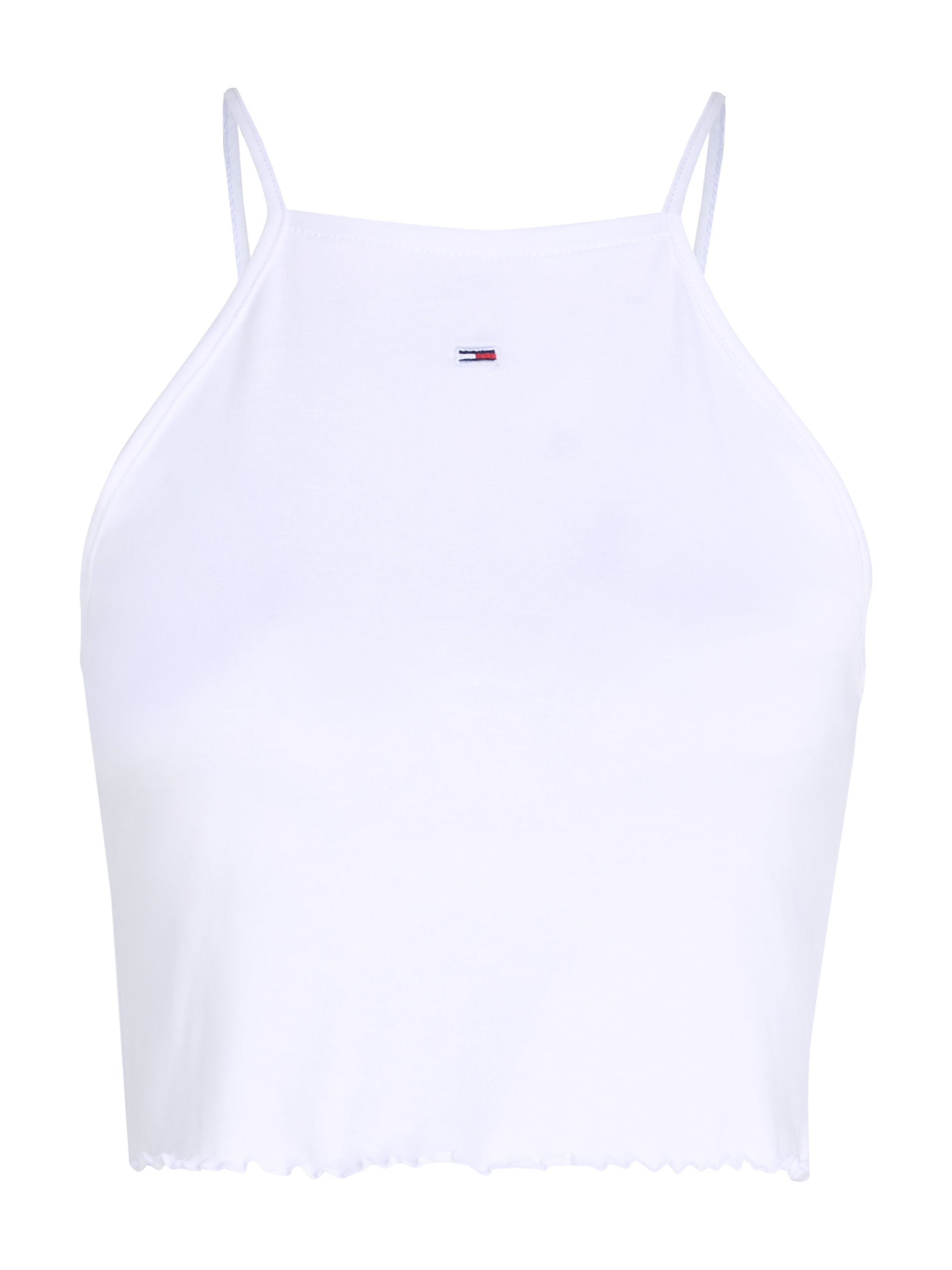 Tommy Jeans Spaghettitop »TJW SLIM CRP BABYLOCK RIB TOP« mit gewelltem Abschluss am Saum