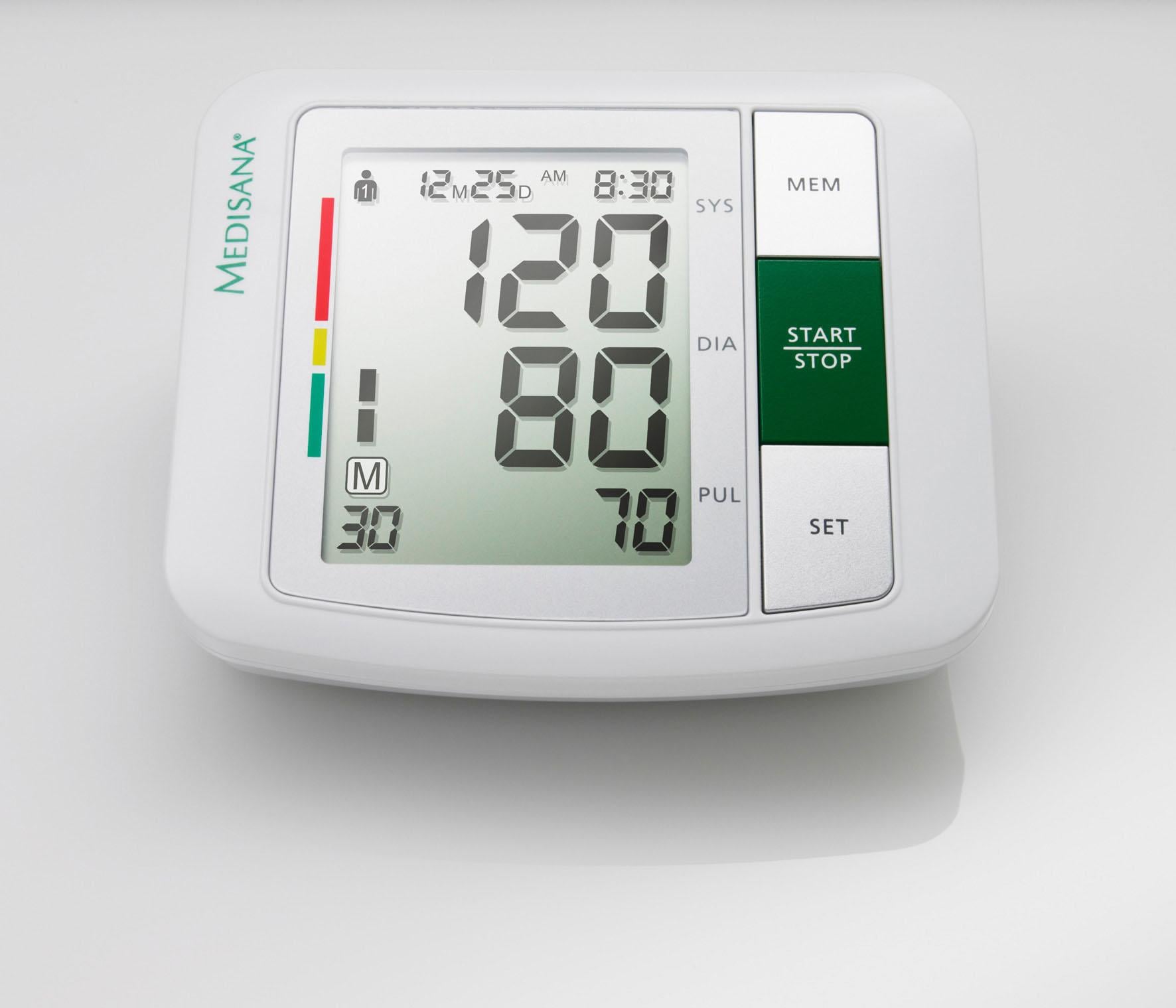 Medisana Oberarm-Blutdruckmessgerät Rechnung 512«, auf Arrhythmie-Anzeige »BU BAUR 