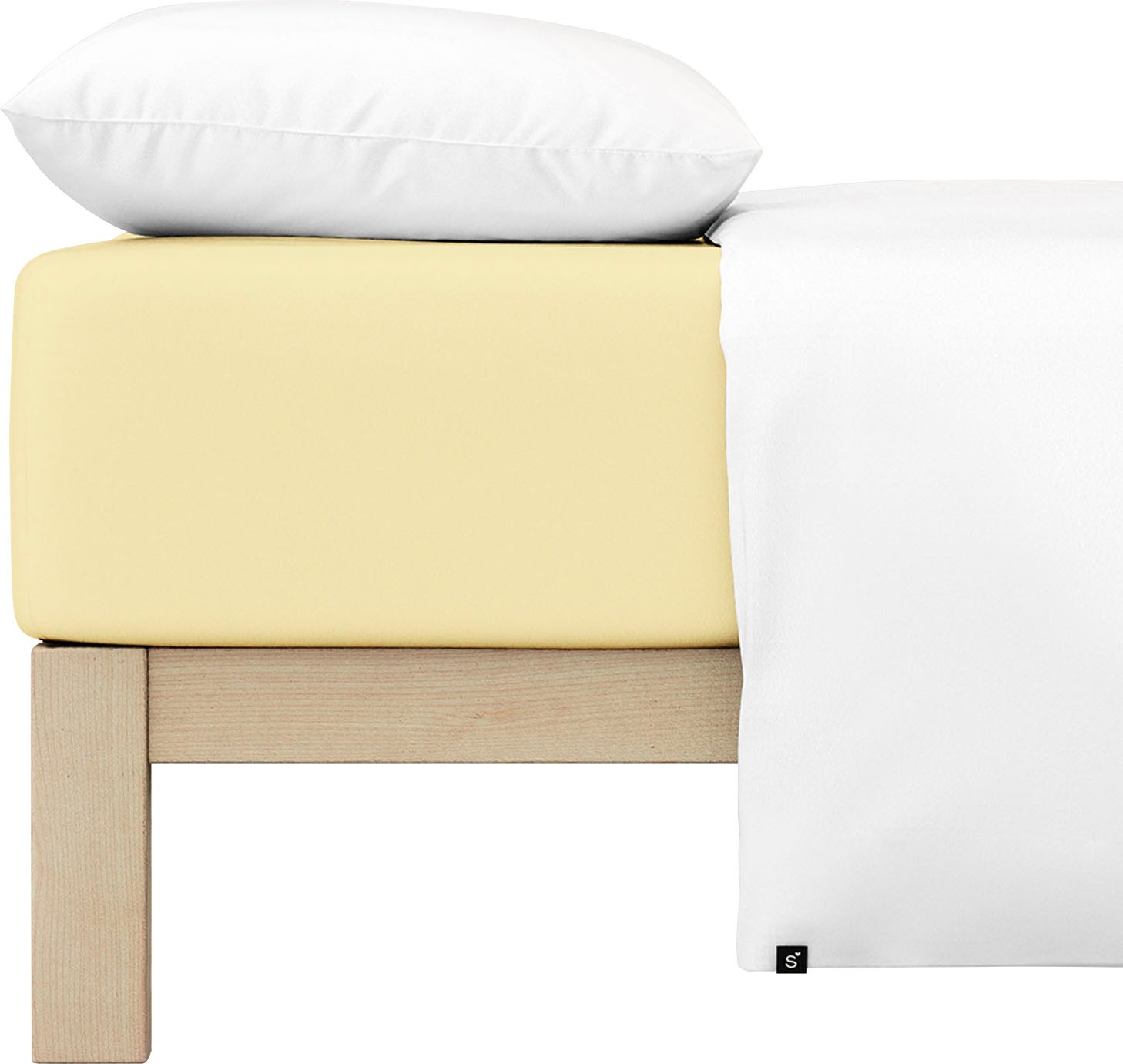 Schlafgut Spannbettlaken »PURE Bio-Baumwolle mit Elasthan, dehnbar blickdicht, straff, Bettlaken« PREMIUM Laken für Matratzen bis 30cm Höhe, in 90x200, 140x200, 180x200