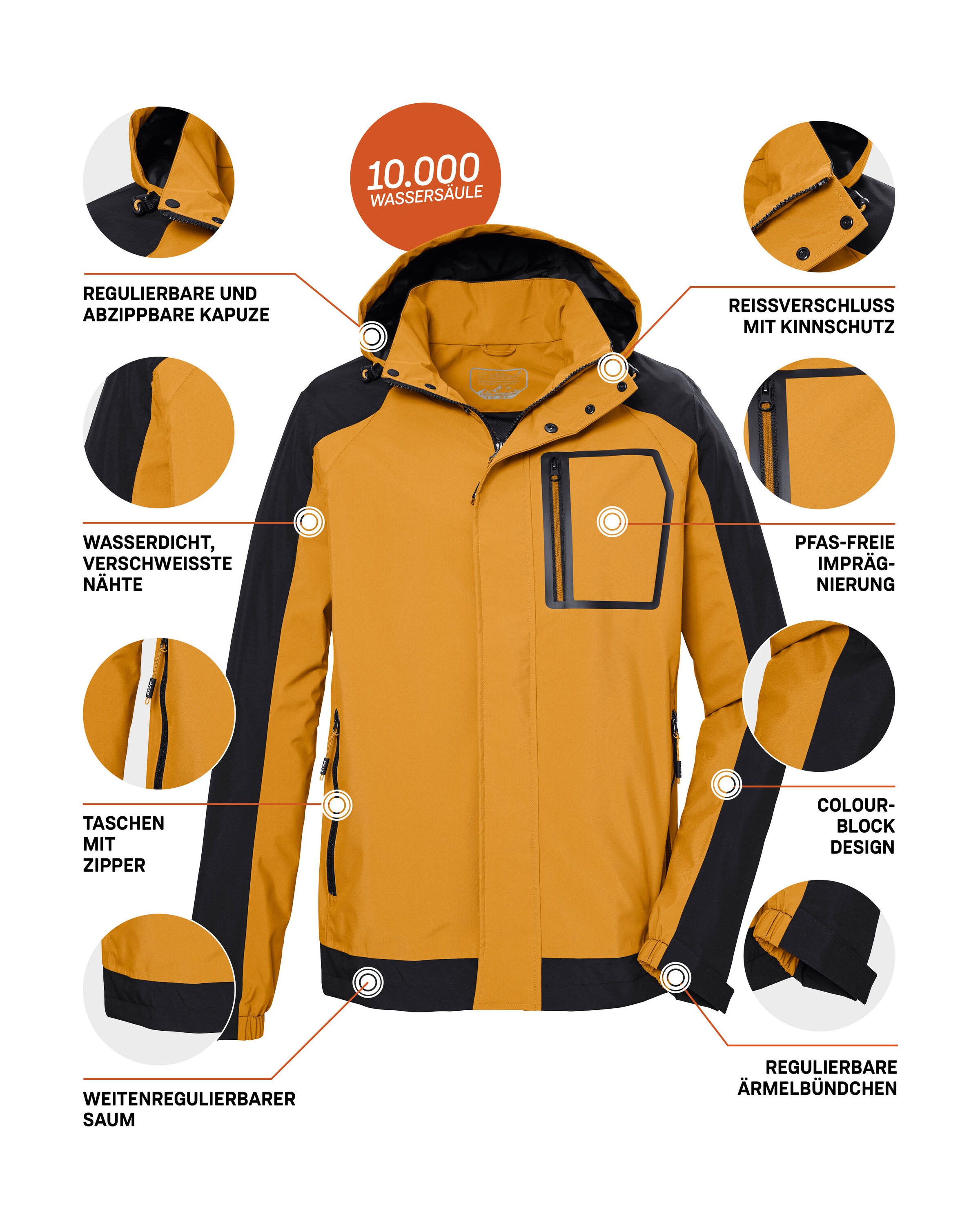 Killtec Outdoorjacke »KOS 54 MN JCKT«, wind- u wasserdicht, atmungsaktiv, PFAS-frei imprägniert
