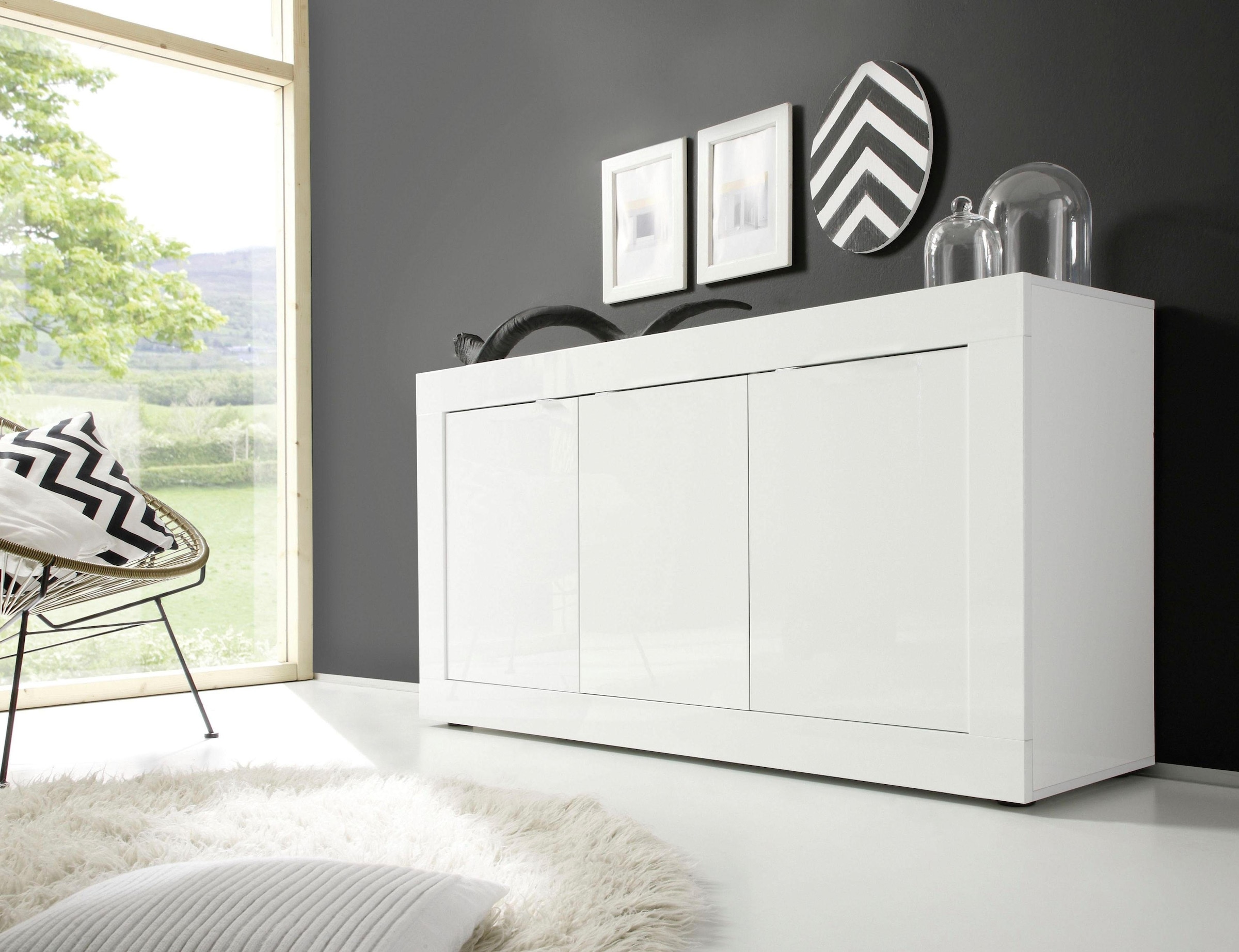 INOSIGN Sideboard »Basic Breite 160 cm, Kommode 3 Türen, Anrichte,«, Metallgriff, moderne Rahmenoptik, viel Stauraum, Farbauswahl