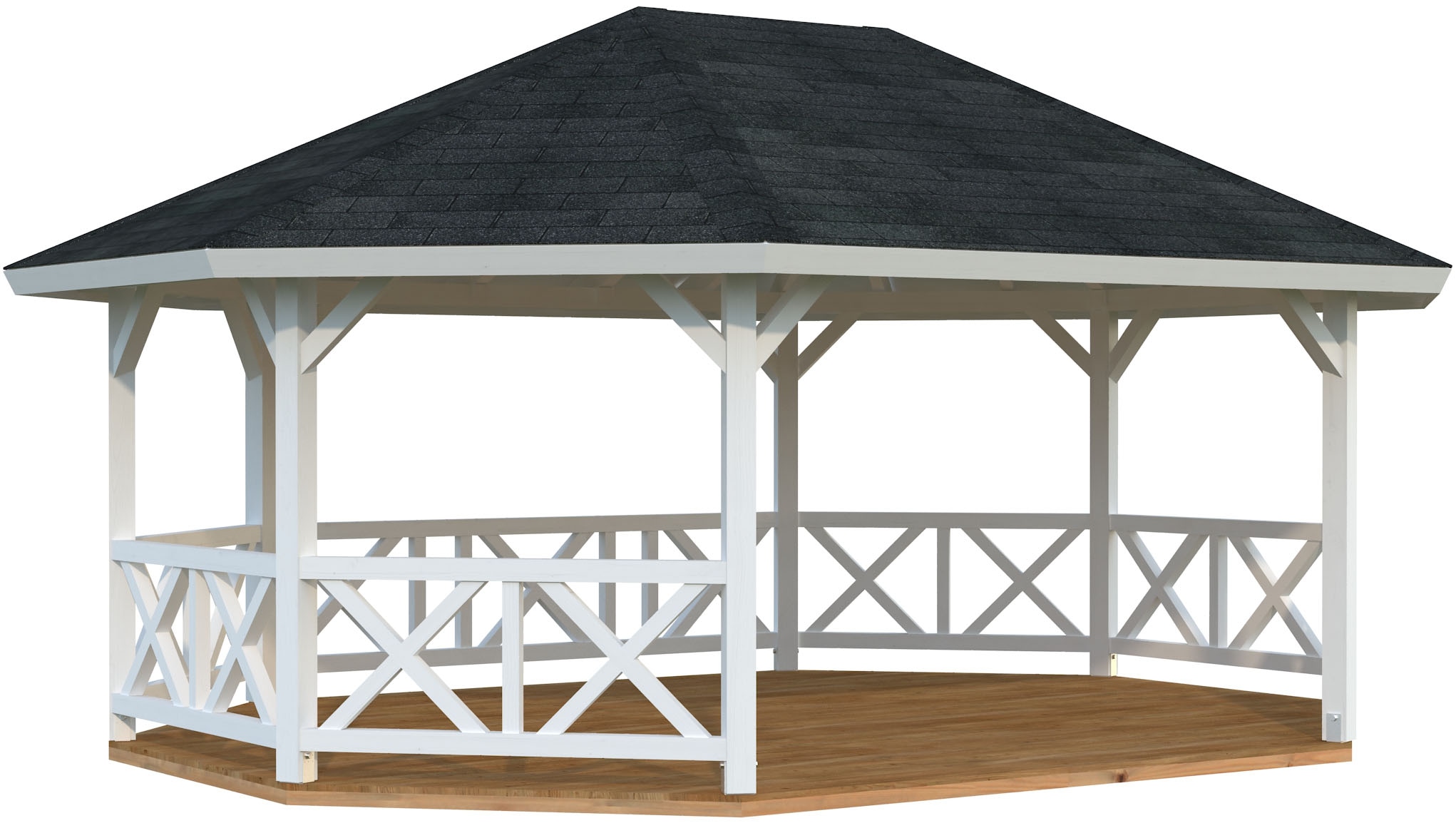 Holzpavillon PALMAKO "Betty", weiß, neutral, B/H/T: 551cm x 362cm x 700cm, Pavillons, BxTxH: 551x700x362 cm