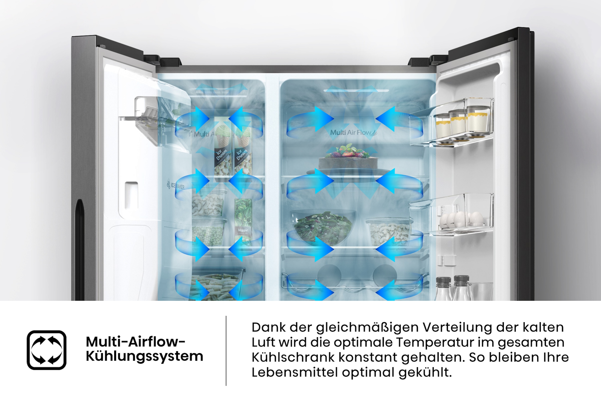 Hisense Side-by-Side »RSIM535ACE«, Wasser-/Eisspender, NoFrost, mit Wassertank