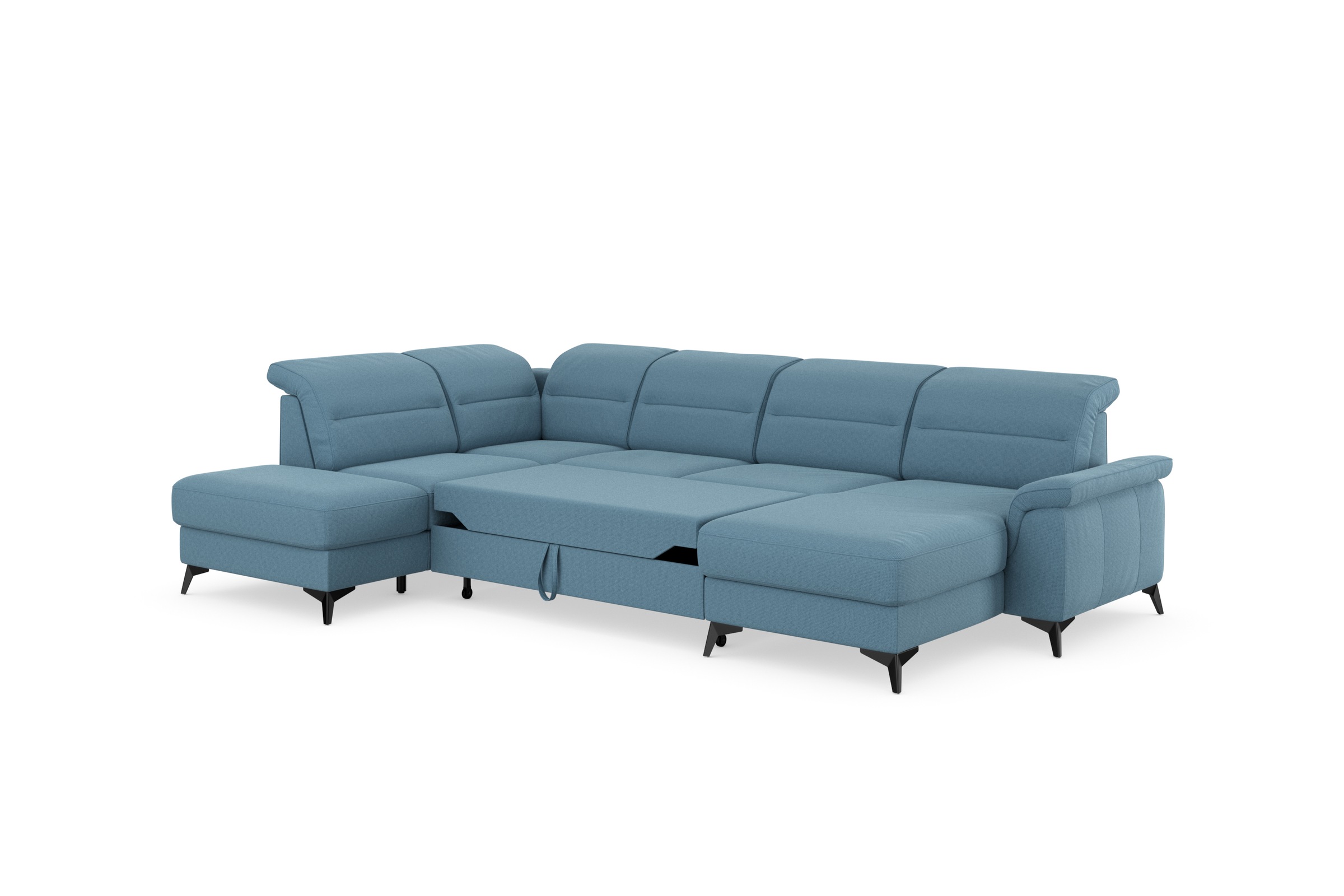 sit&more Wohnlandschaft »Sinatra U-Form«, optional mit Kopfteilverstellung und Armteilfunktion, Metallfüße