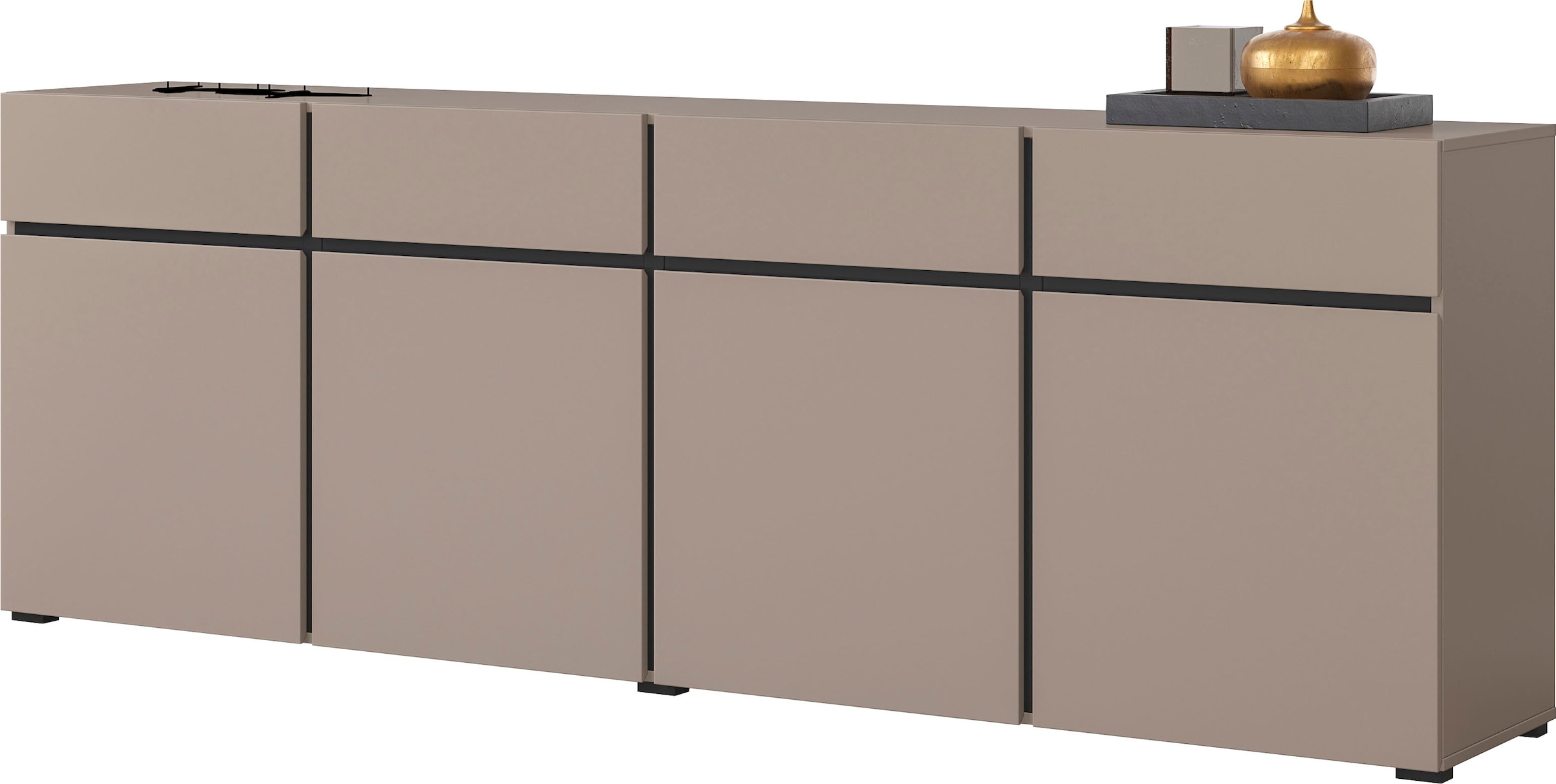 Sideboard »Cross,Breite 225 cm, moderne grifflose Kommode,4 Türen/4 Schubkästen«,...