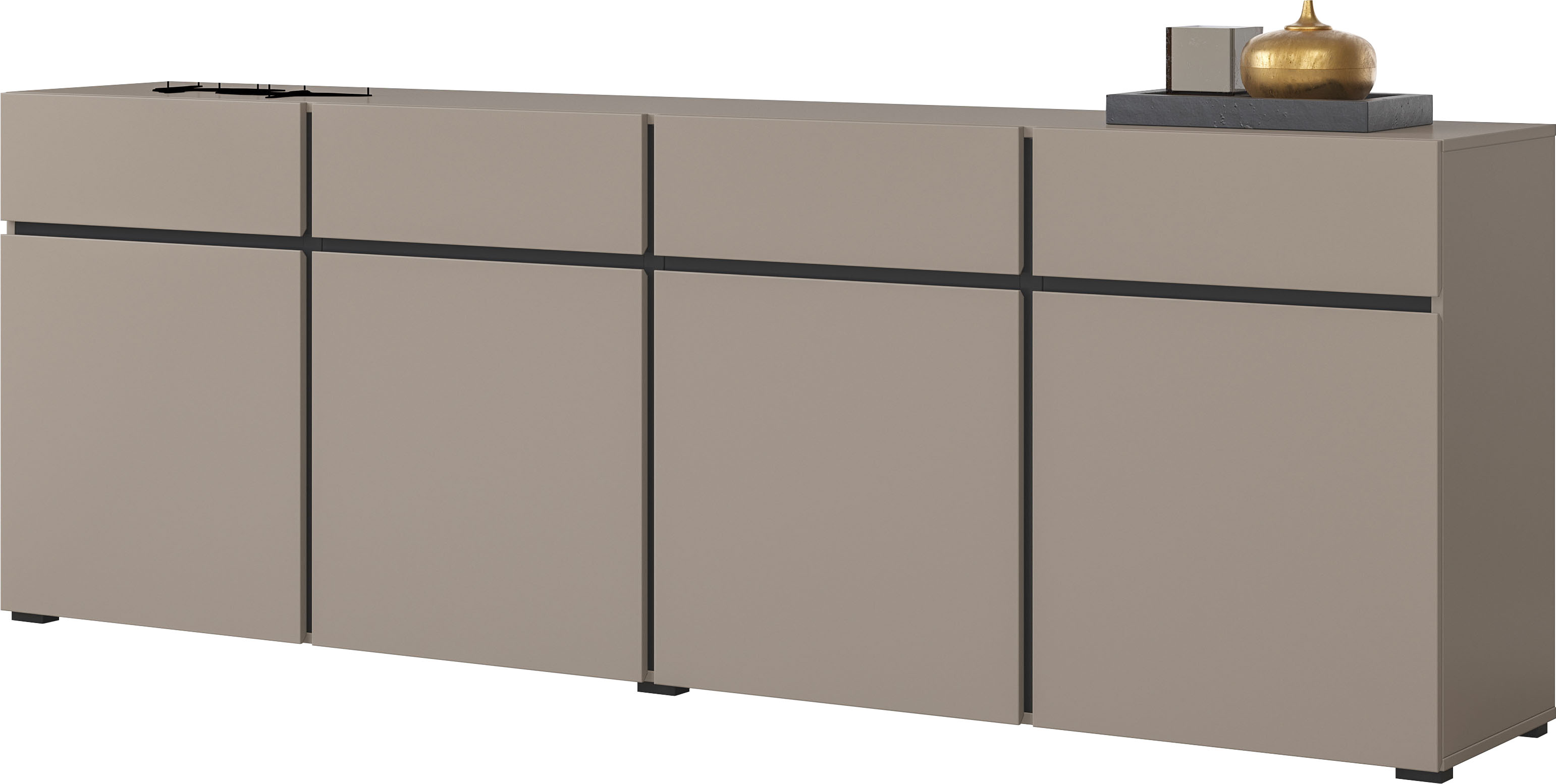 Thumbnail - OTTO home Sideboard "Cross,Breite 225 cm, moderne grifflose Kommode,4 Türen/4 Schubkästen" Schubladenschrank mit viel St...