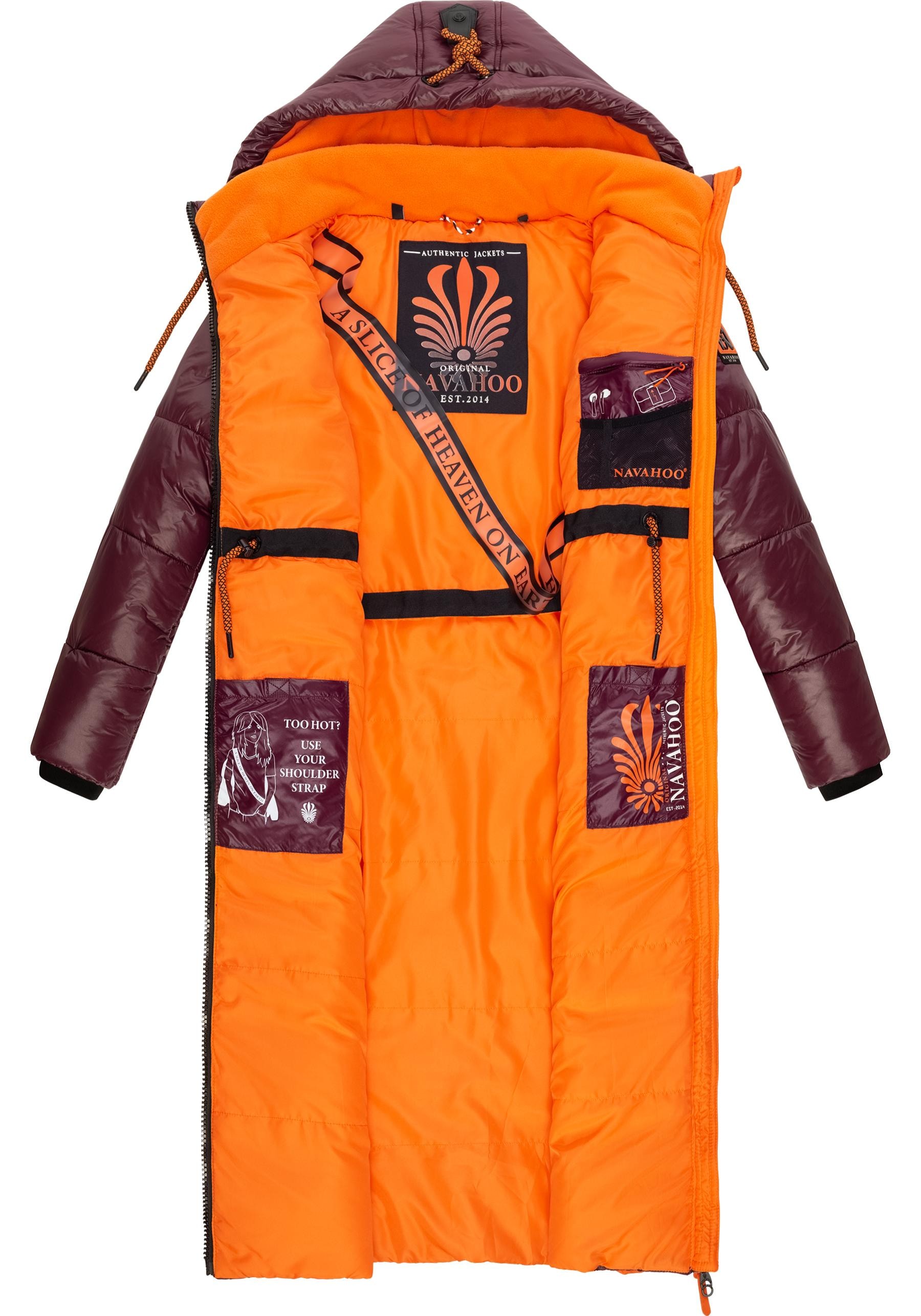 Navahoo Steppmantel »Schmuseengel«, warm gefütterte Winter Steppjacke mit Kontrastdetails