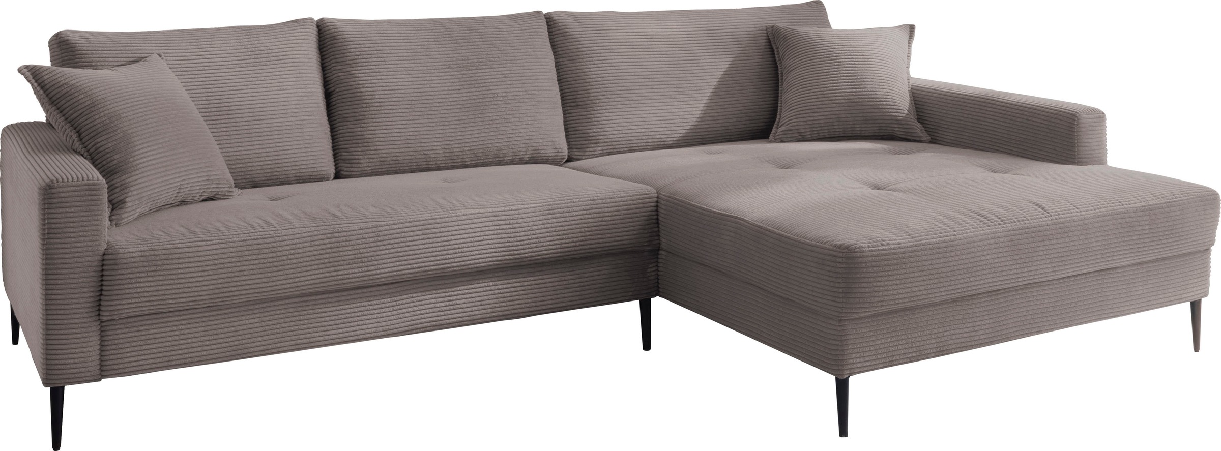 Trends by HG Ecksofa "Summer L-Form", in Cord-Stoff mit Metallfuß günstig online kaufen