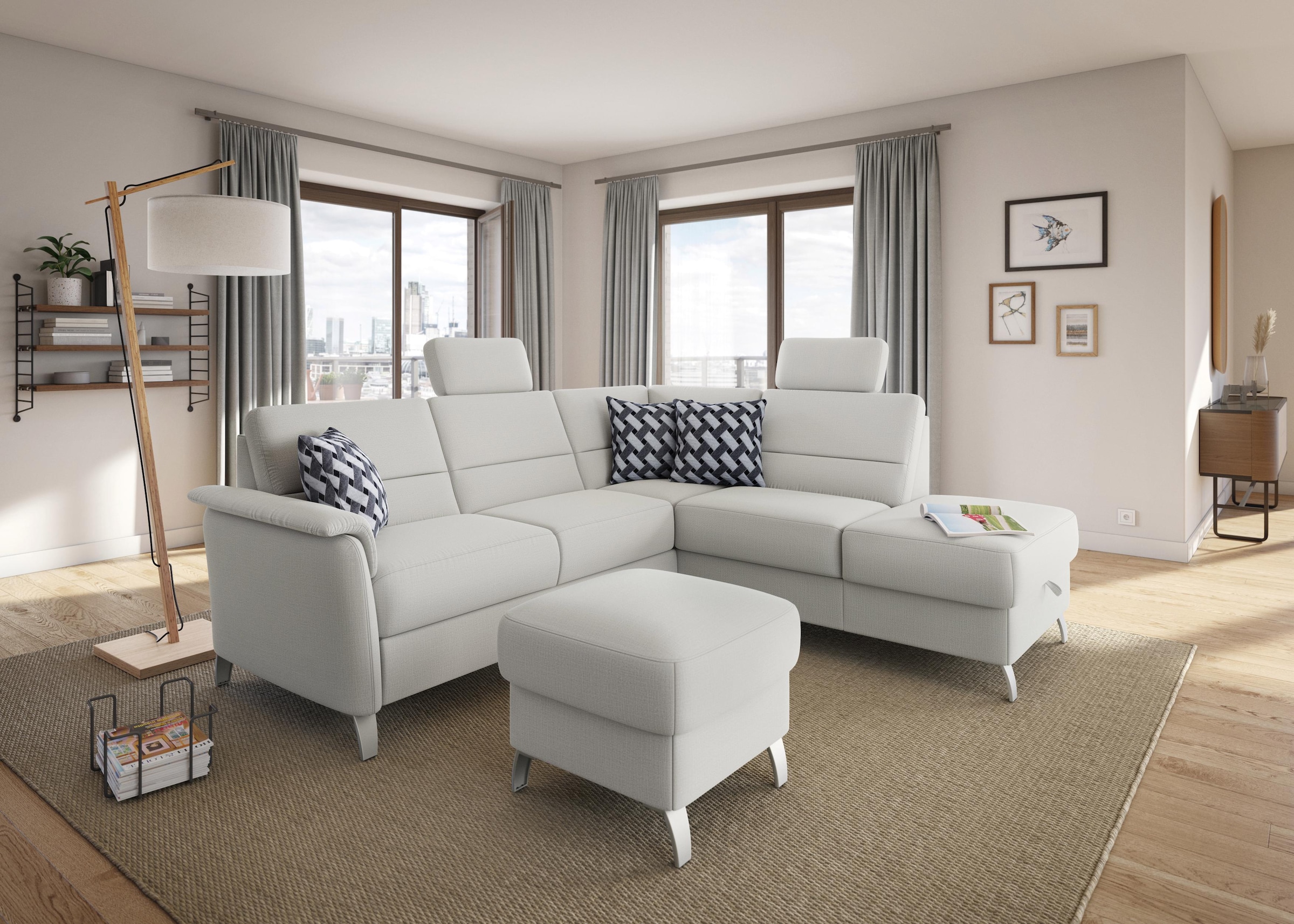 sit&more Ecksofa »Palmera L-Form«, Federkern, wahlweise mit Bettfunktion und mit/ohne Stauraum