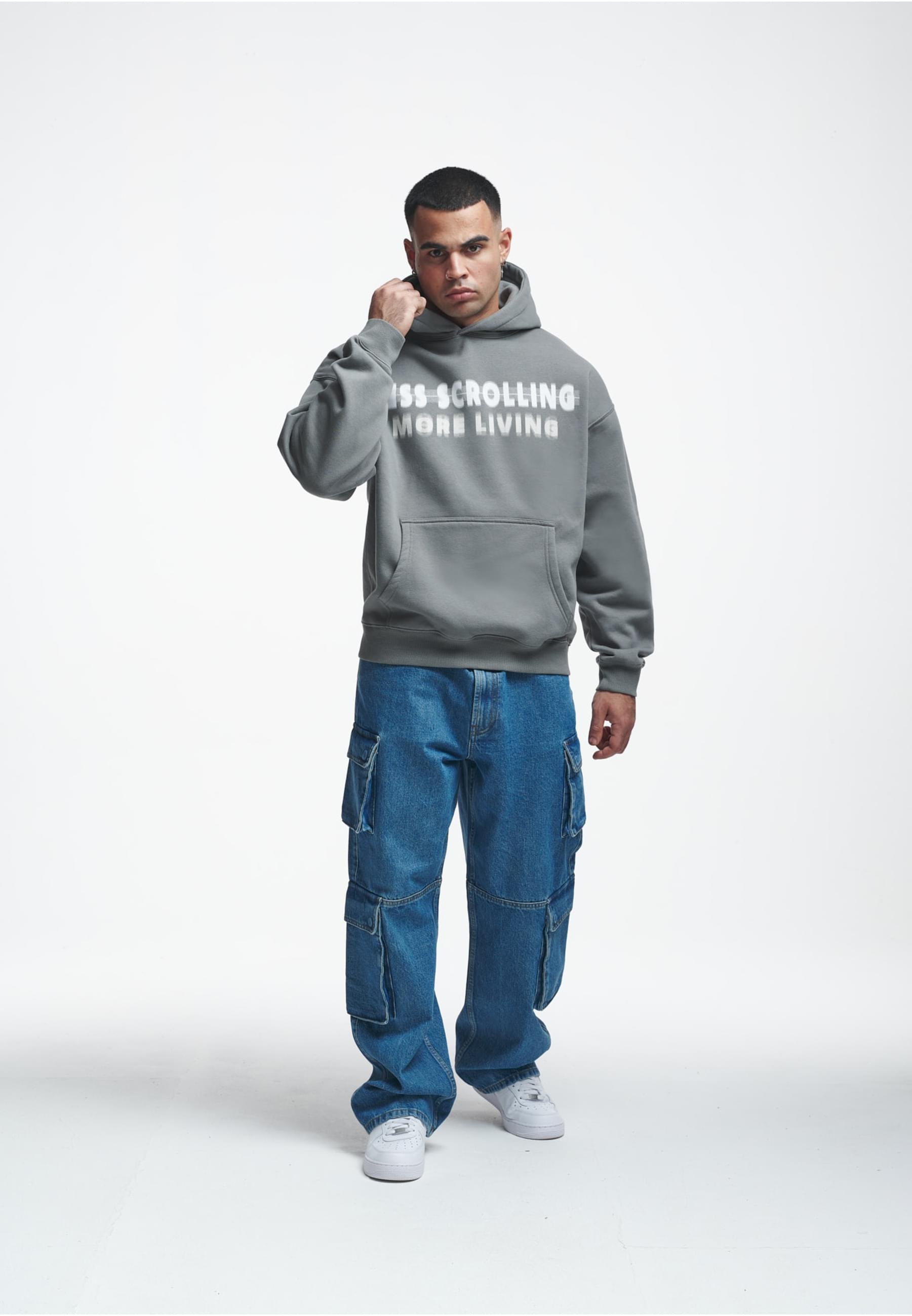 2Y Studios Kapuzensweatshirt »2Y Studios Herren 2Y Less Scrolling Oversize Hoodie«, (1 tlg.)