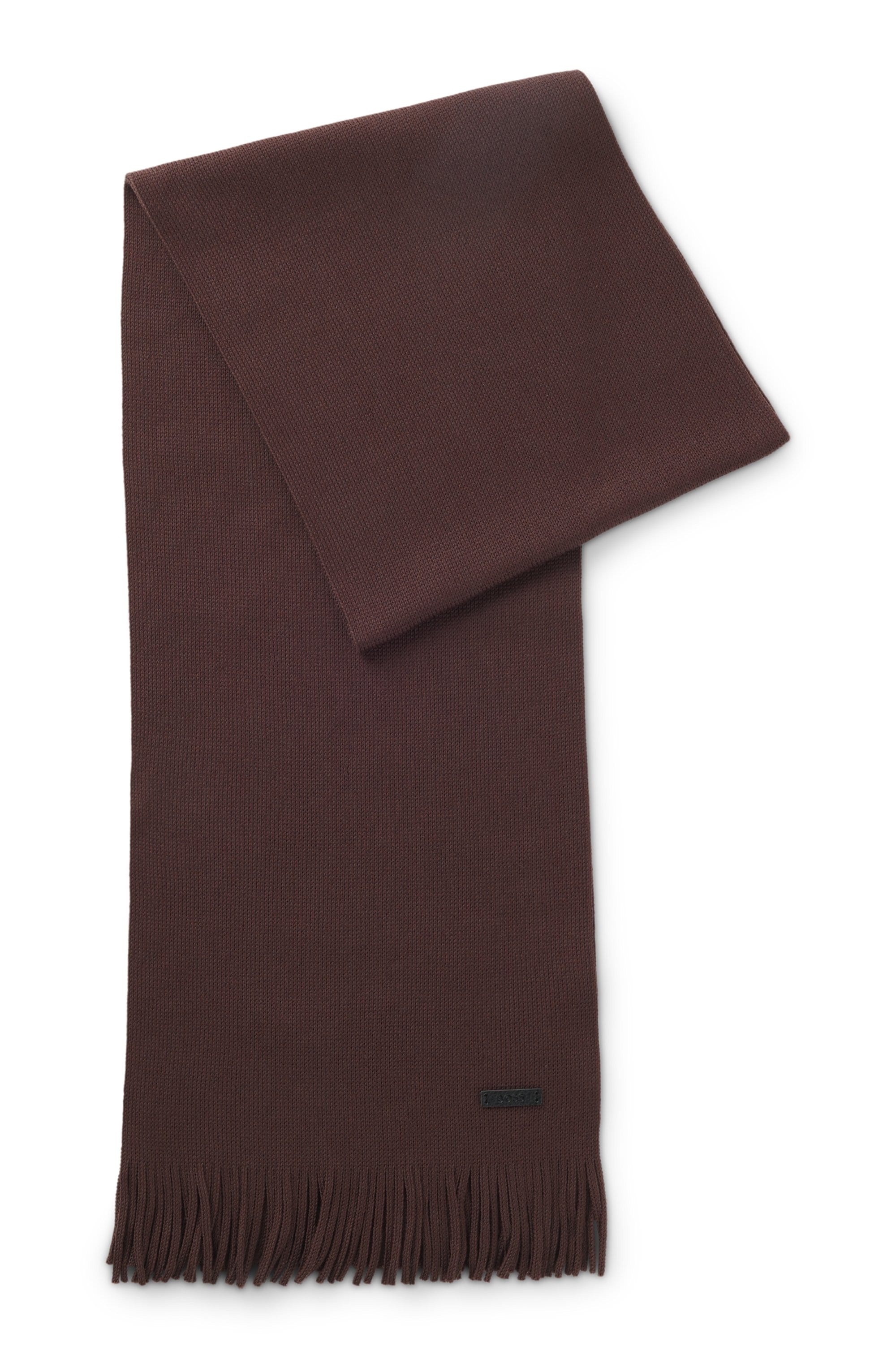 BOSS Schal "Albas" aus Schurwolle mit Raschel-Strick, 170 x 25 cm