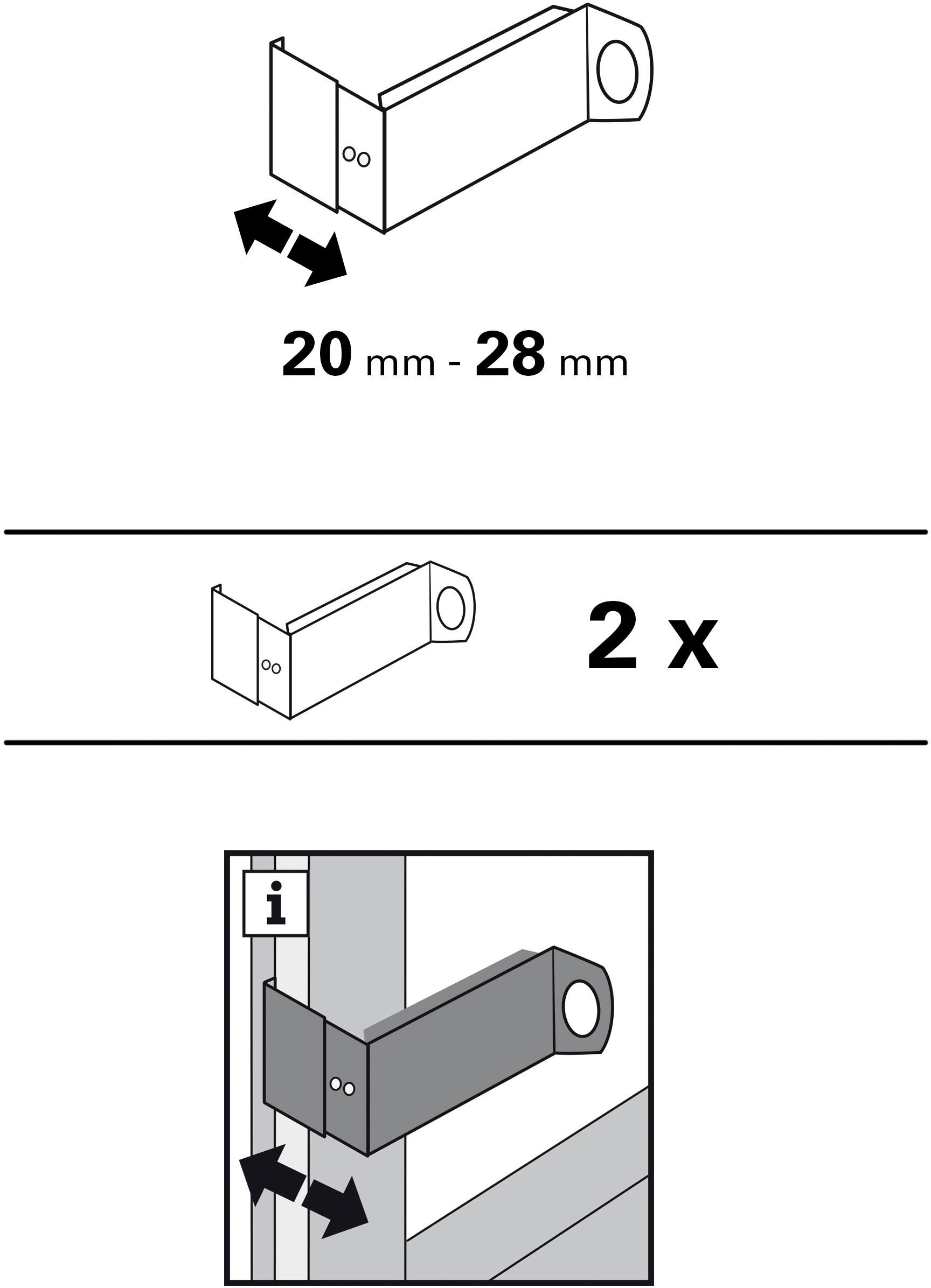 GARDINIA Verbinder »Spannvitrage-Adapter«, (Set, 2 St.), Serie Spannvitrage Ø 7/9 mm