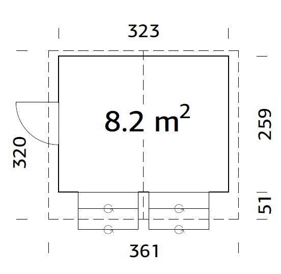 Palmako Gerätehaus »Marktstand Stella«, grau