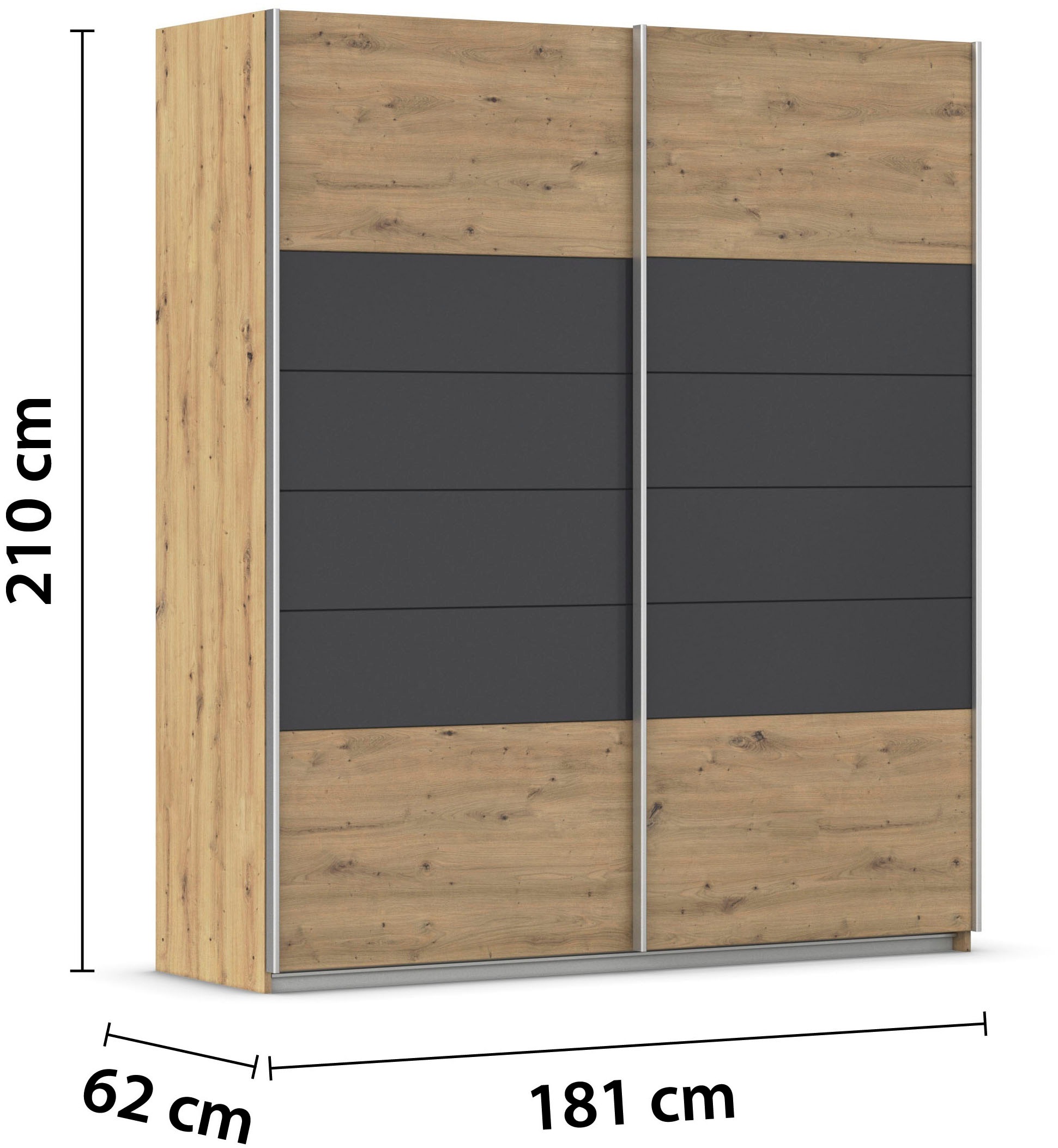 rauch Schwebetürenschrank »Kleiderschrank Schrank Garderobe BARCELONA«, in modernem Farbmix mit viel Stauraum MADE IN GERMANY