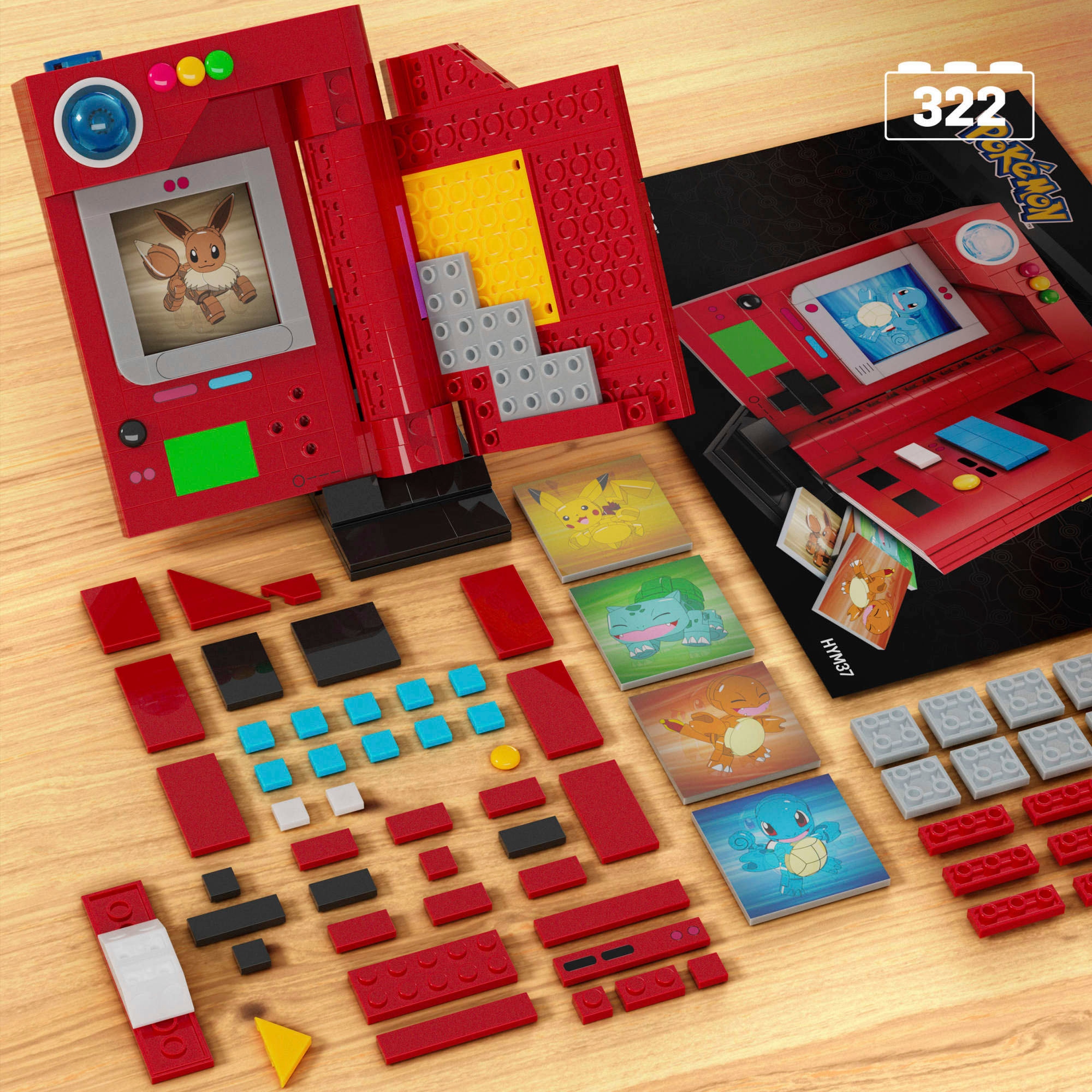 MEGA Konstruktions-Spielset »MEGA Pokémon Kanto-Region Pokédex Bauset«, (322 St.)