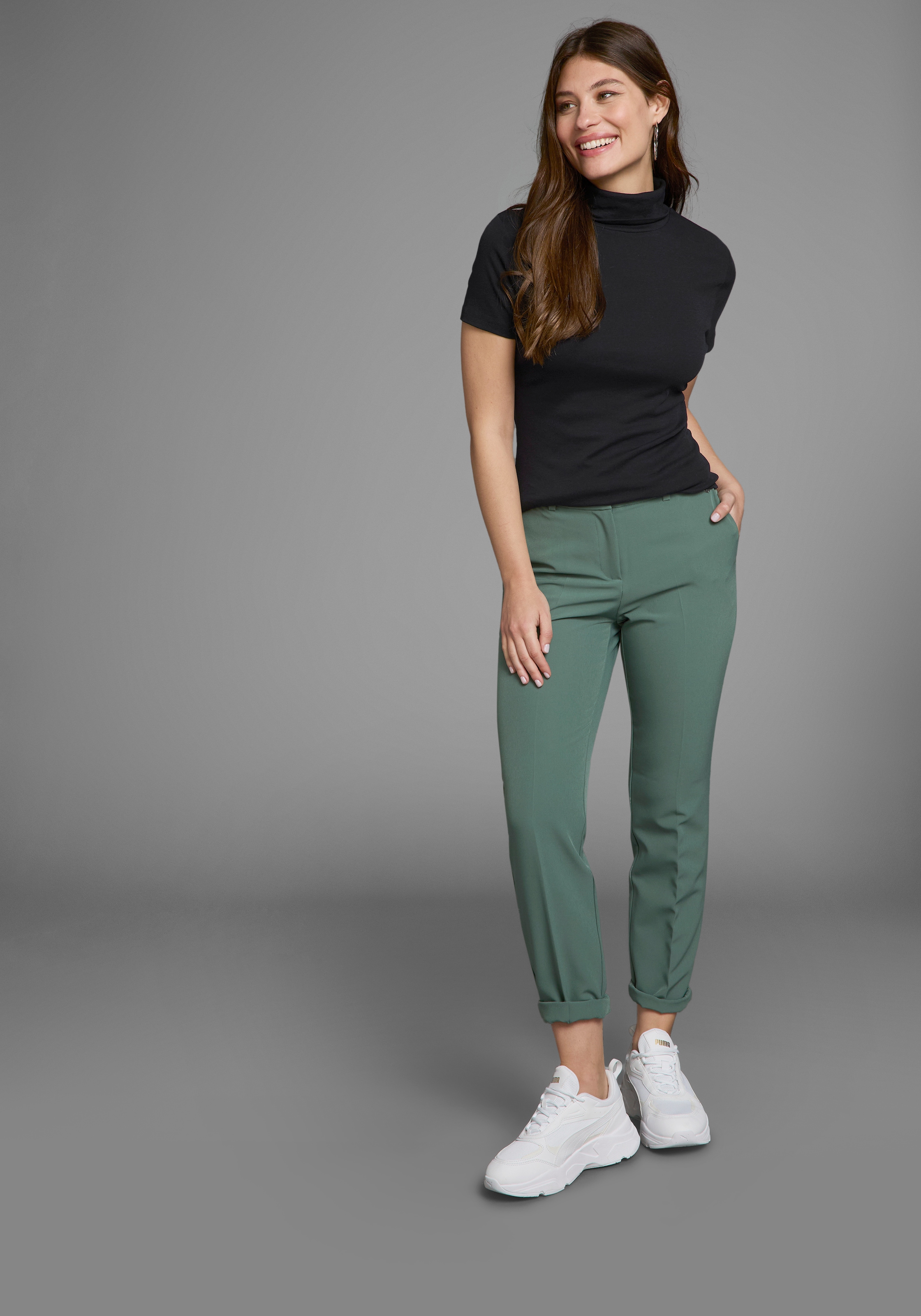 Flashlights Rollkragenshirt, figurbetont, Basic-Stil, Rollkragen, aus 100% Baumwolle, elastisch