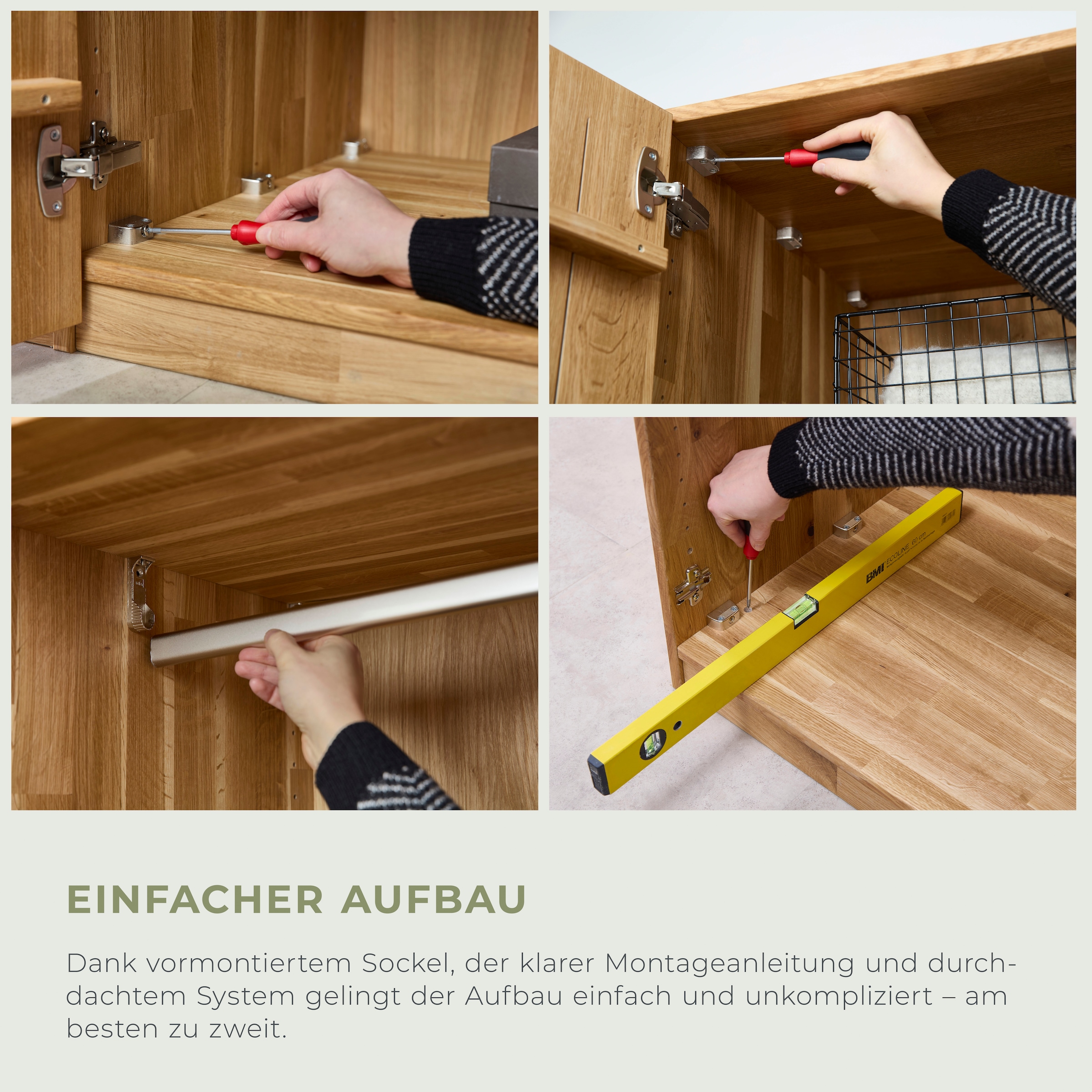 Home affaire Kleiderschrank »Azelie, aus Wildeiche« Massivholz-Kleiderschrank, im 50 cm Raster planbar