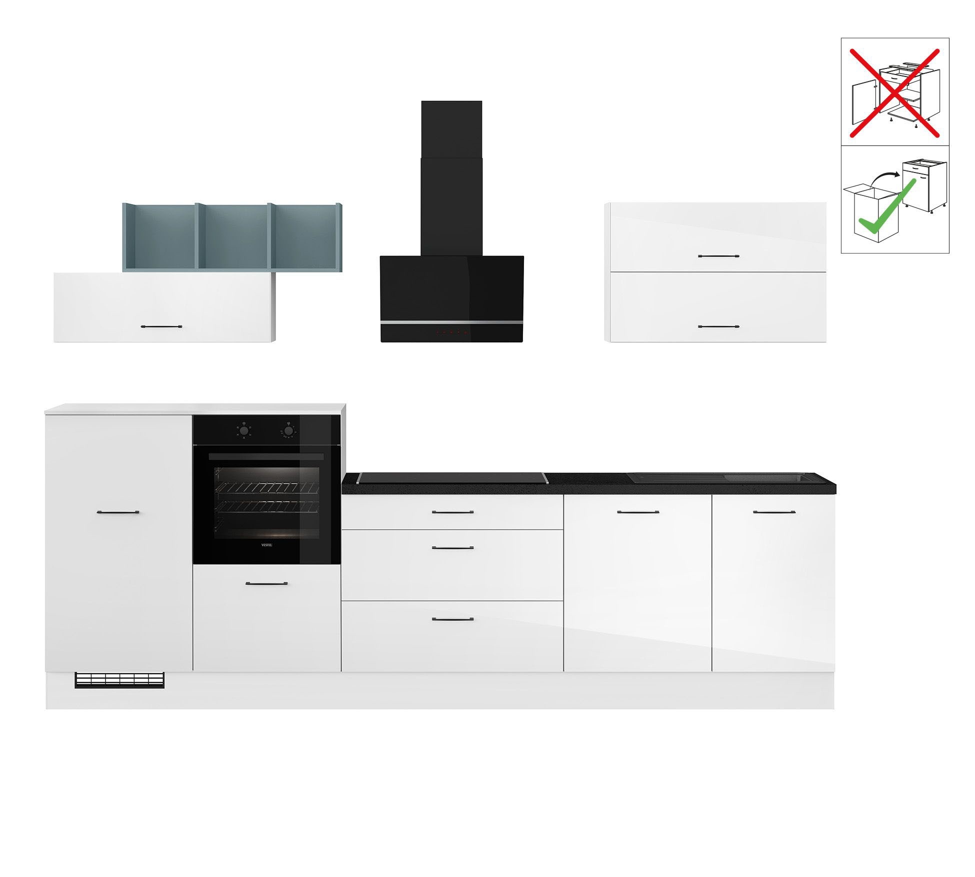 IMPULS KÜCHEN Küchenzeile ""New York", Schubkästen mit Soft-Close," wählbar günstig online kaufen