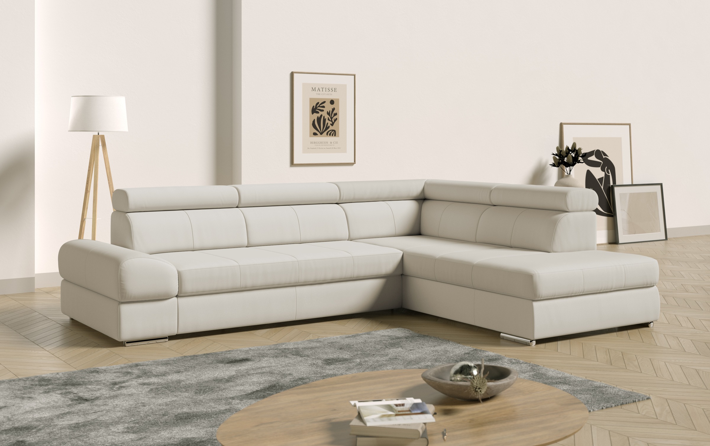 sit&more Ecksofa "Broadway L-Form" mit verstellbaren Kopfteilen, wahlweise mit Schlaffunktion