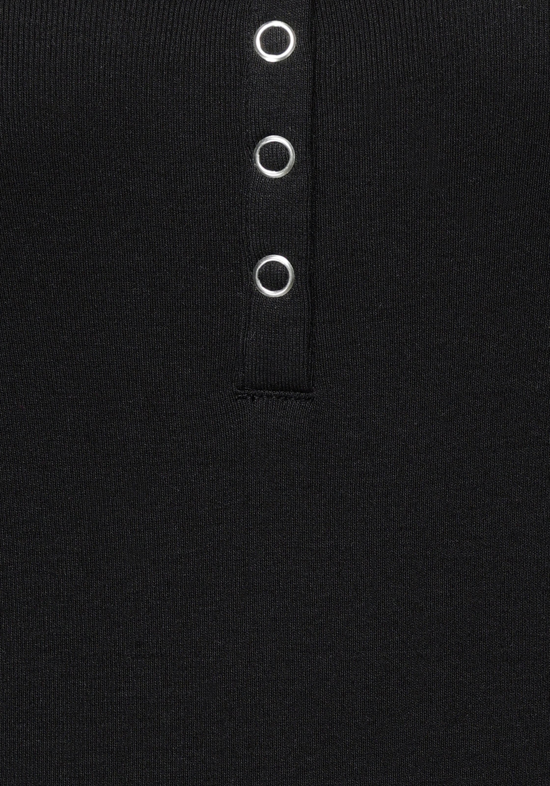 KangaROOS Langarmshirt, mit Känguru-Logodruck und Knopfleiste für bestellen  | BAUR
