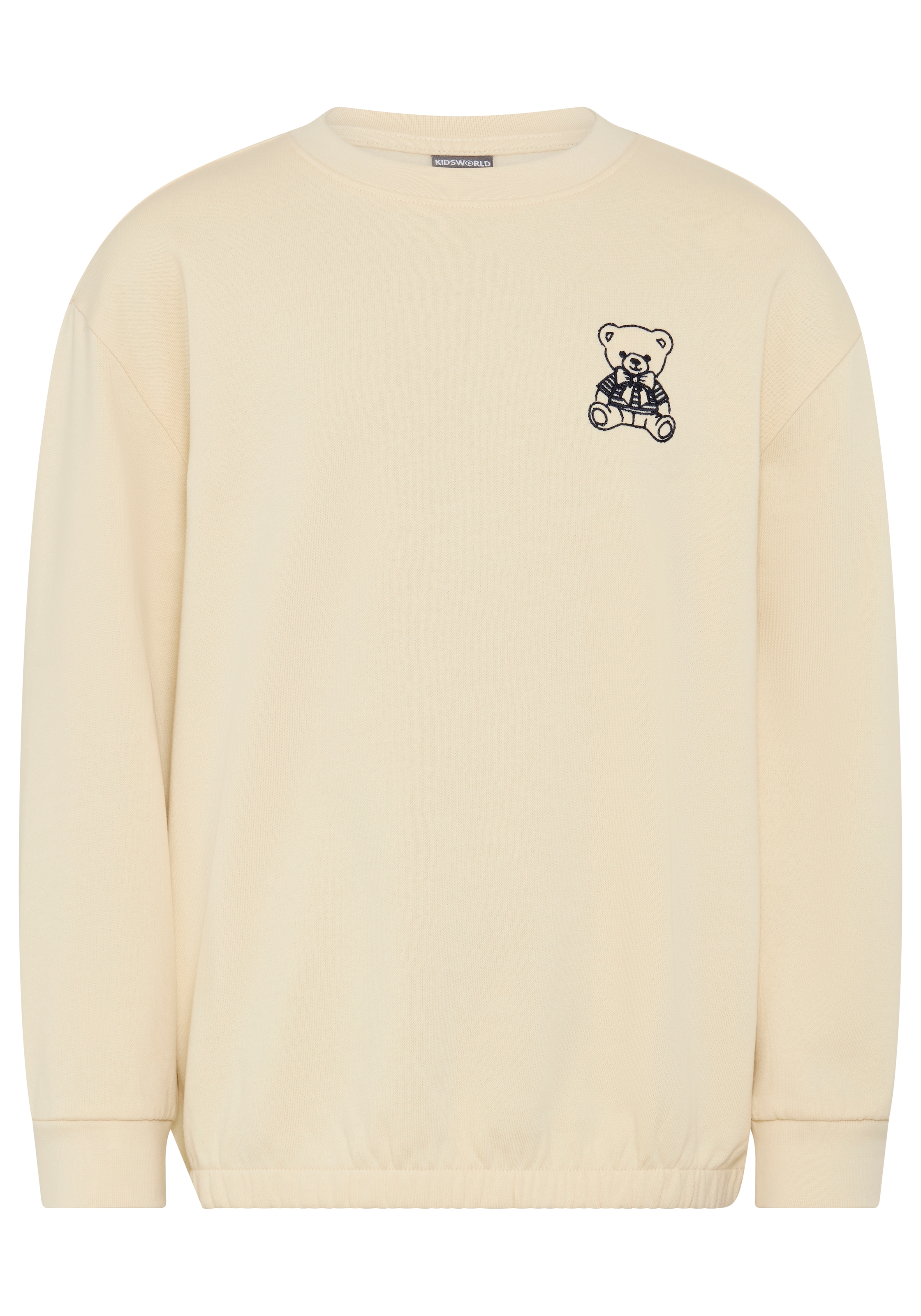 KIDSWORLD Sweatshirt »Modisches Sweatshirt mit Bär-Stickerei«, Sweat mit süßem Bär, kuschelig weich angeraute Qualität
