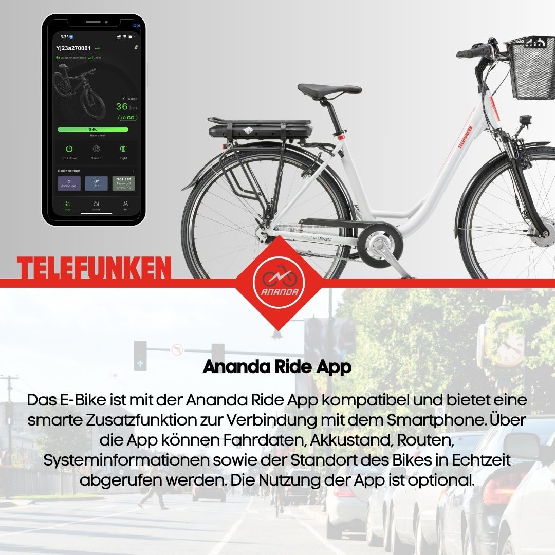 Telefunken E-Bike »Multitalent RC657«, 7 Gang, Shimano, Nexus, Frontmotor 250 W, Pedelec, Elektrofahrrad für Damen u. Herren