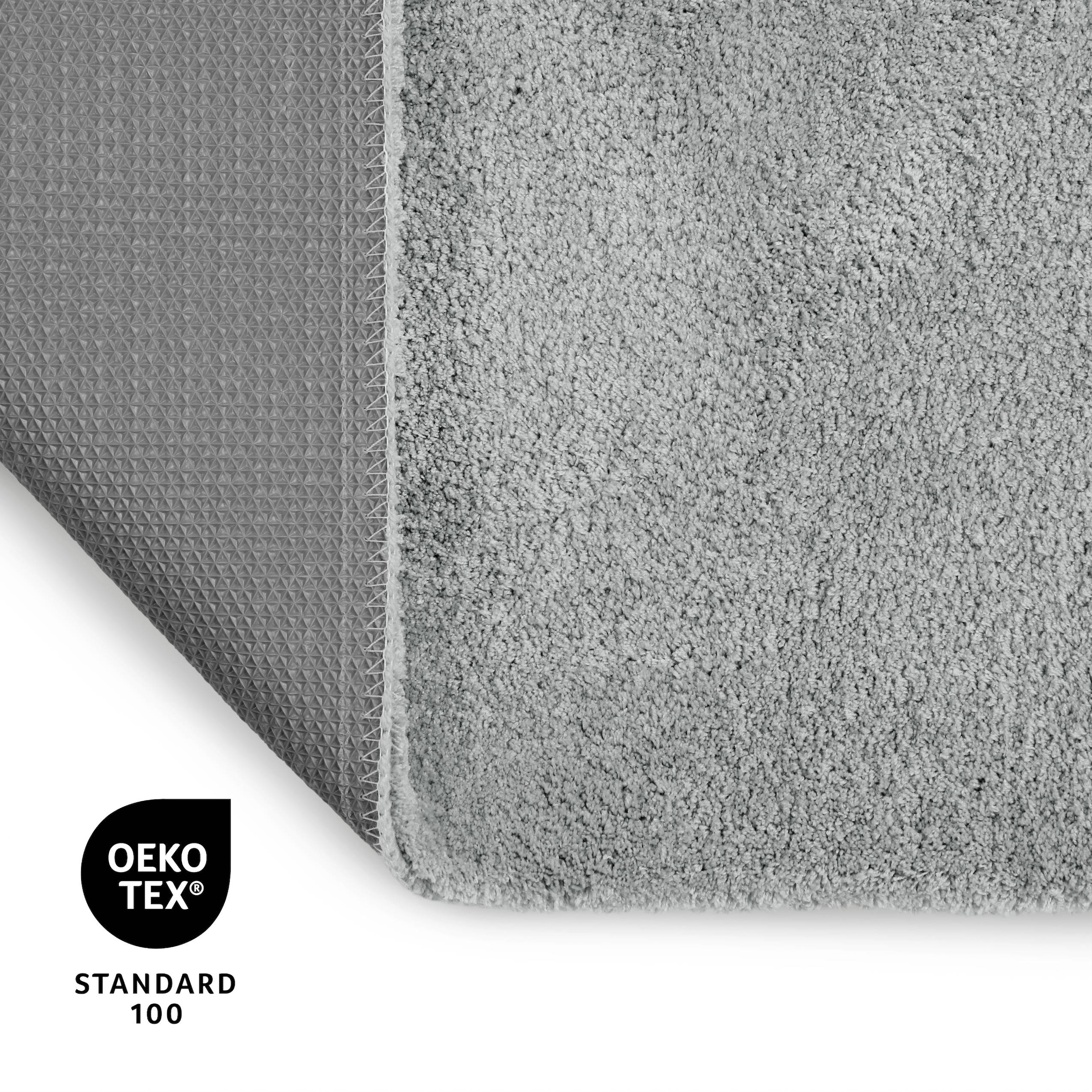 my home Badematte »Neele«, rutschhemmend beschichtet, schnell trocknend, Badteppich, getuftet, modern, Uni, antirutsch, flauschig, hochflor