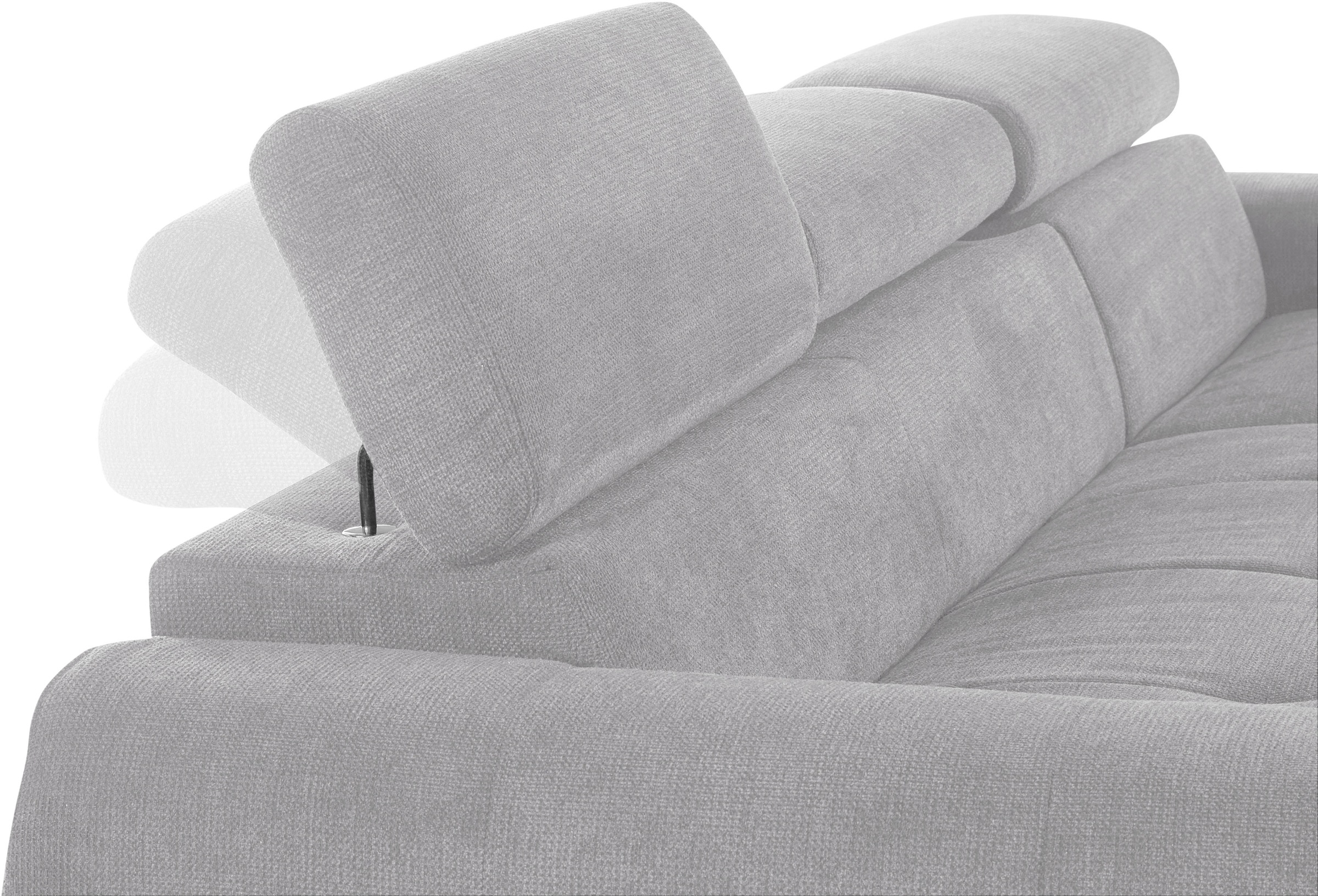 COTTA Ecksofa »Mia L-Form mit 3 Zierkissen«, wahlweise mit Bettfunktion, Bettkasten, Beleuchtung & Wireless-Charger